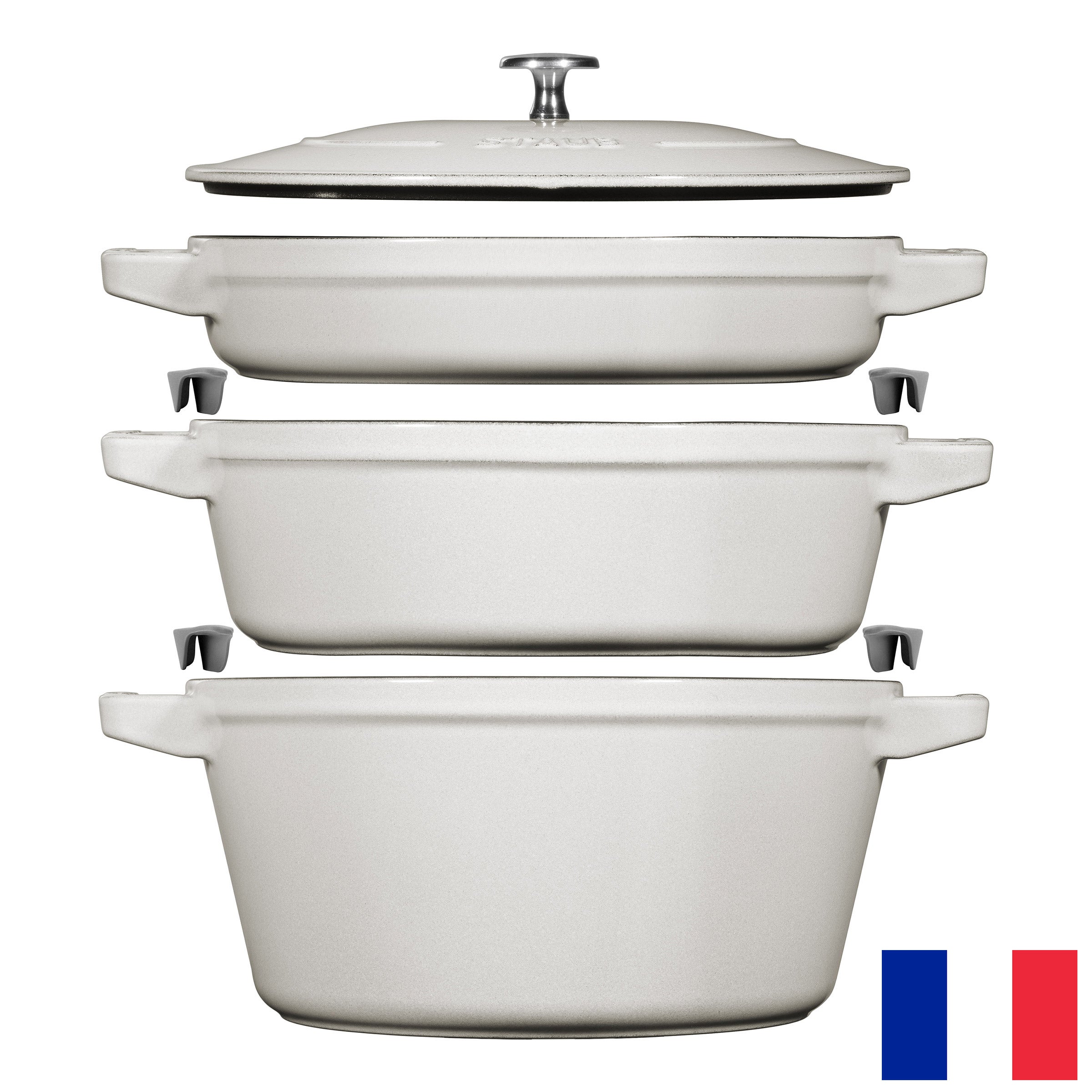 STAUB Stackable Cast Iron Dutch Oven Set, Medium, 4-piece | Costco