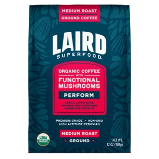 LAIRD SUPERFOOD ORGANIC COFFEE WITH MUSHROOMS 2 LBS GROUND