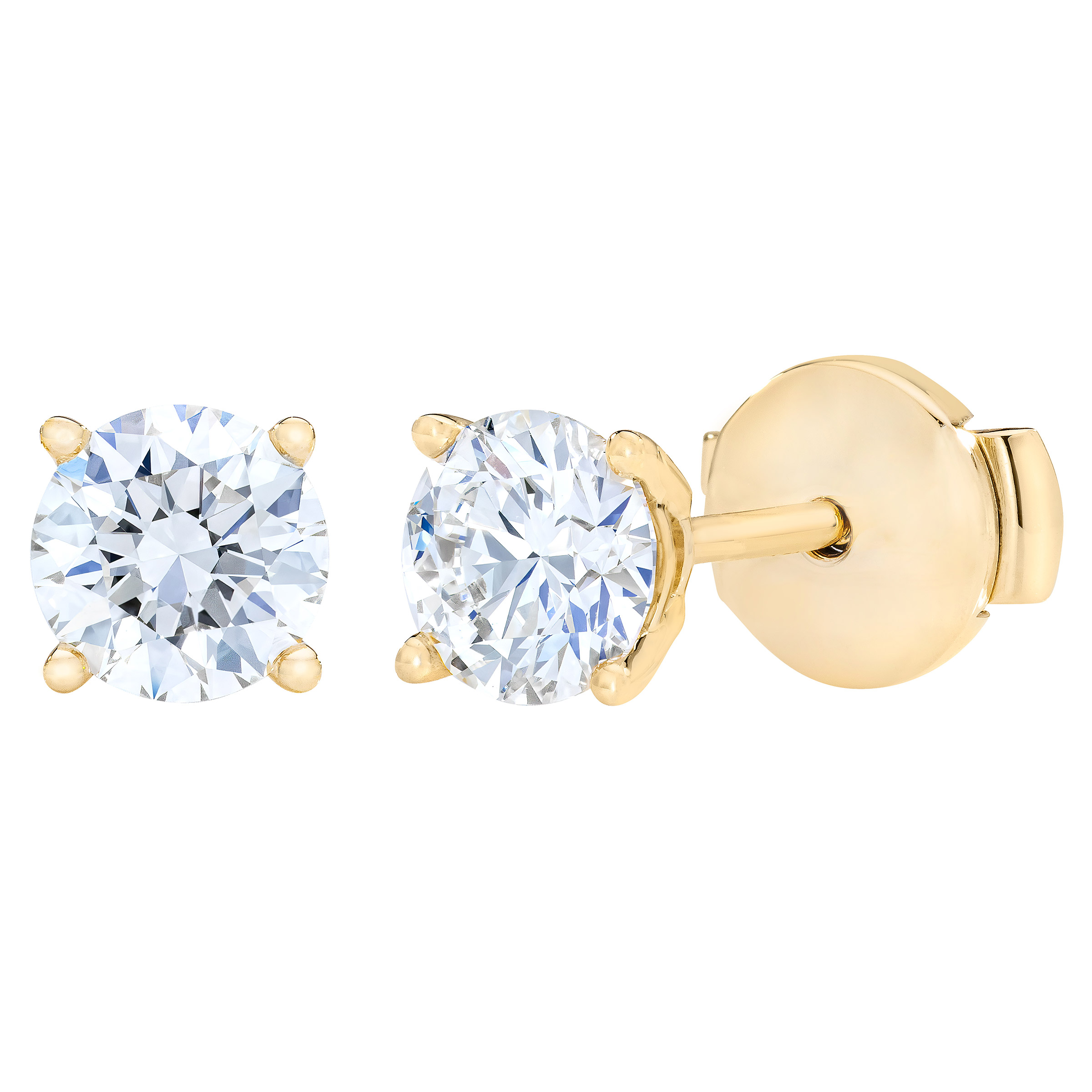 Round Brilliant 1.00 ctw VS2 Clarity  I Color Diamond 14kt Gold Stud Earrings