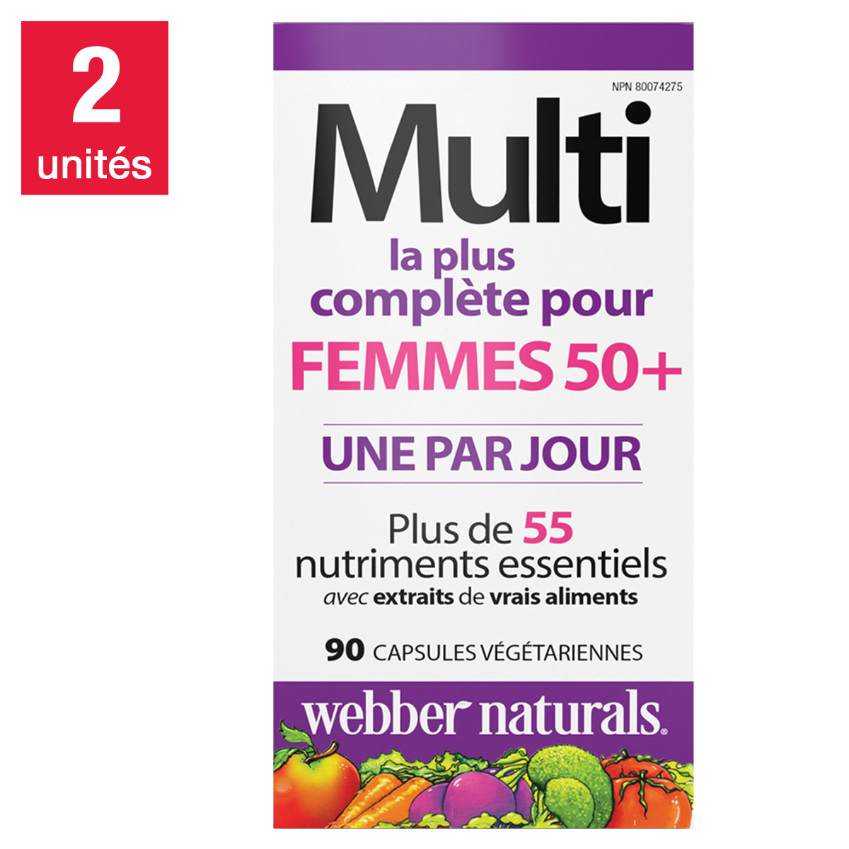 webber naturals - Multi la plus complète pour femmes 50+ - 2 x 90 capsules végétariennes