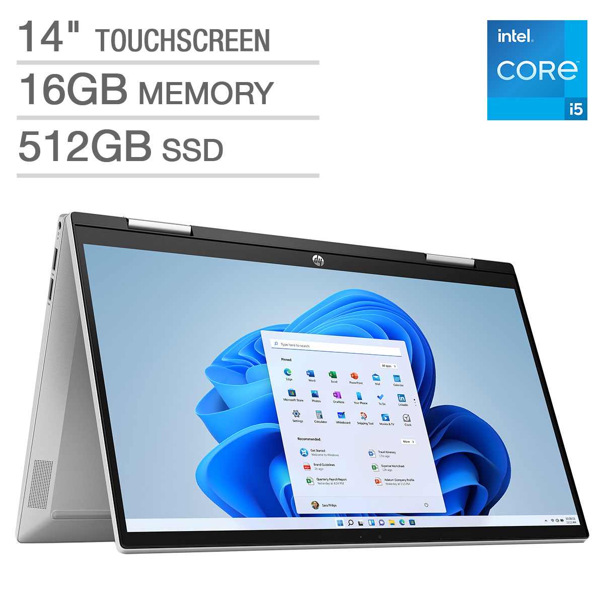 HP Pavilion 14" x360 Touchscreen 2-in-1 Laptop - 12th Gen Intel Core i5-1235U - 1080p - Windows 11