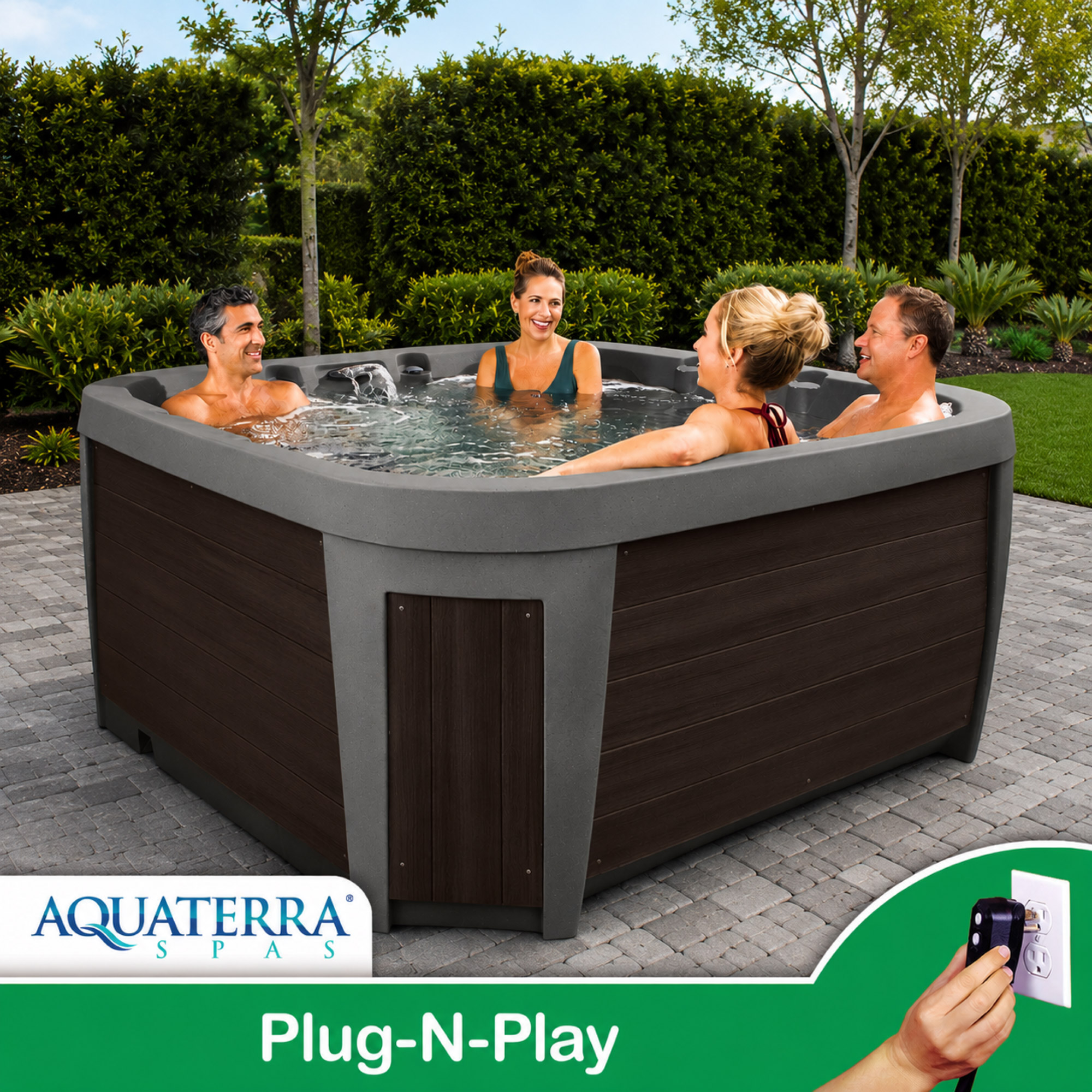 Aquaterra Spas Brighton 26-jet, 5 or 6-person Rotomolded Spa, Plug