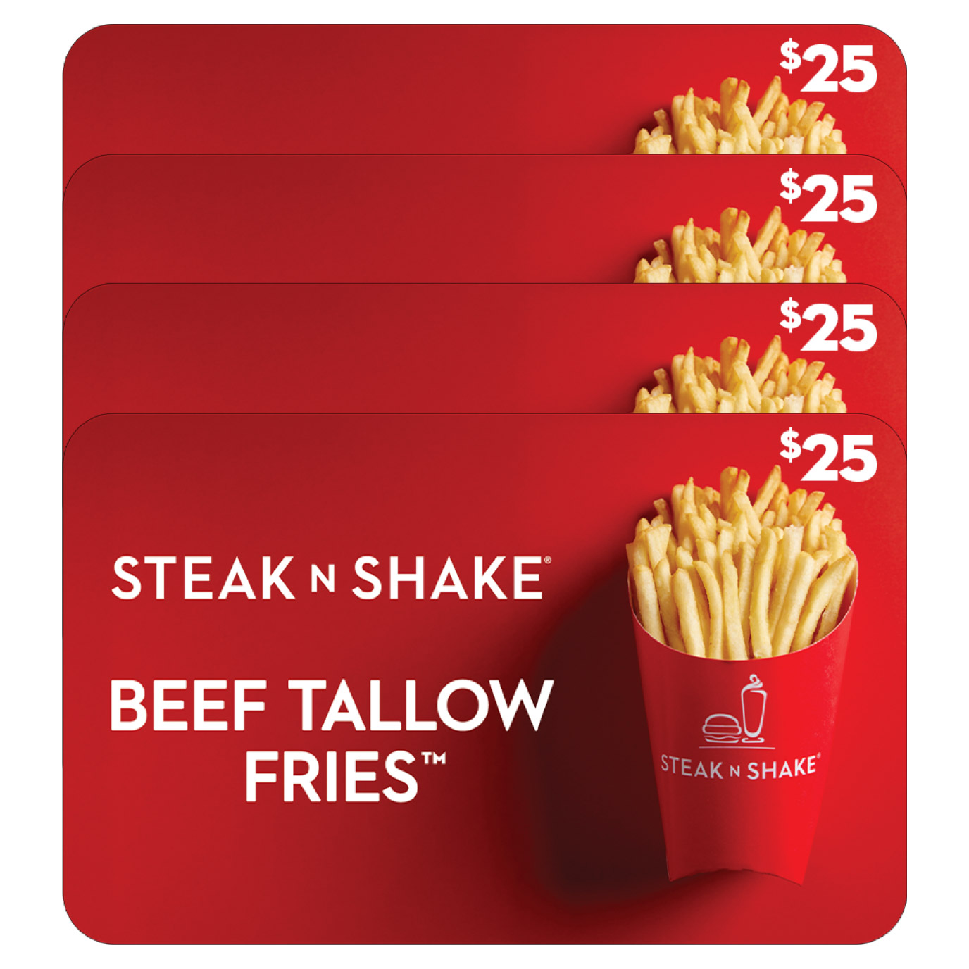 Steak 'N Shake Four Restaurant $25 eGift Cards ($100 Value)