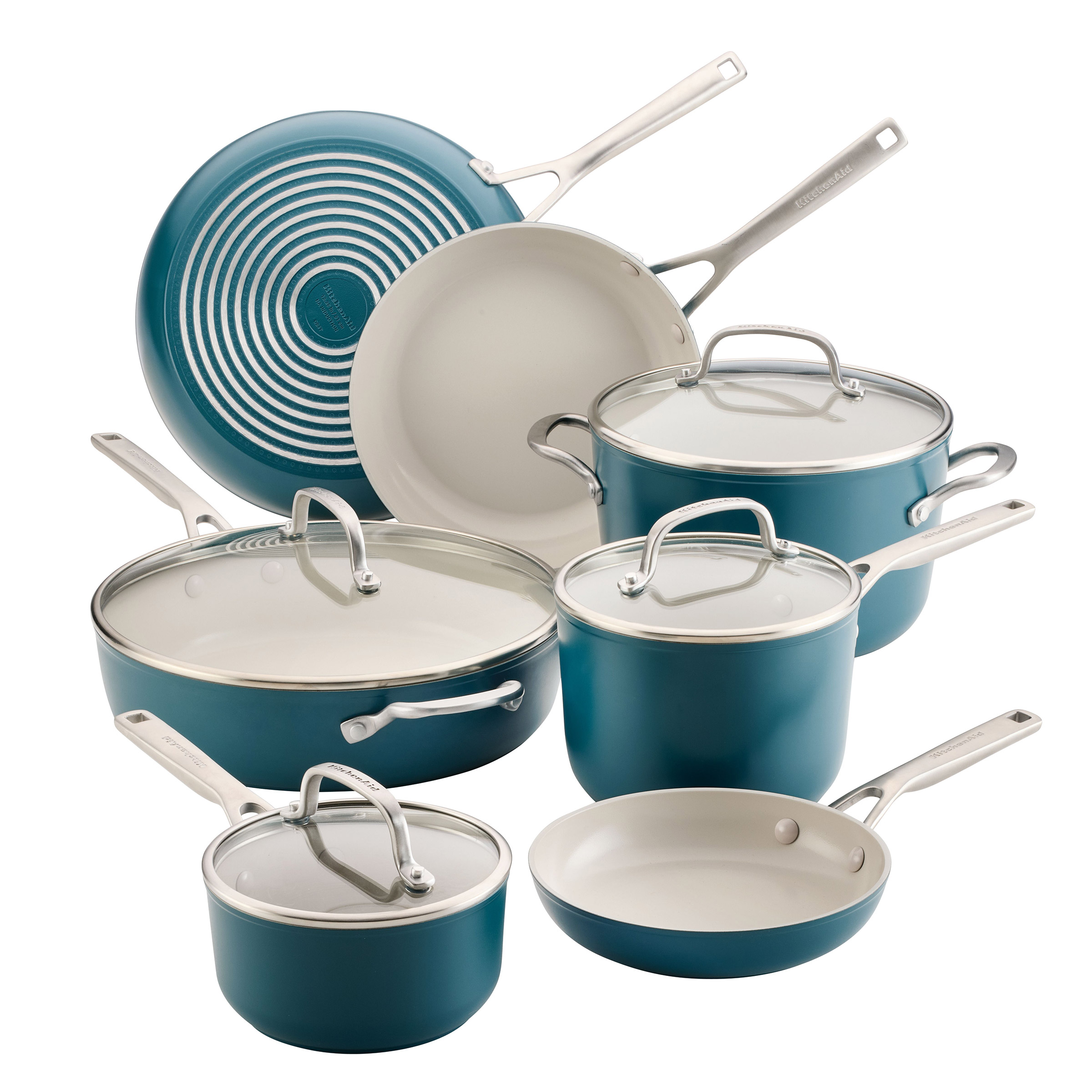 Kitchen Aid Hard Anodized Ceramic Cookware Set, 11-pieces | Costco
