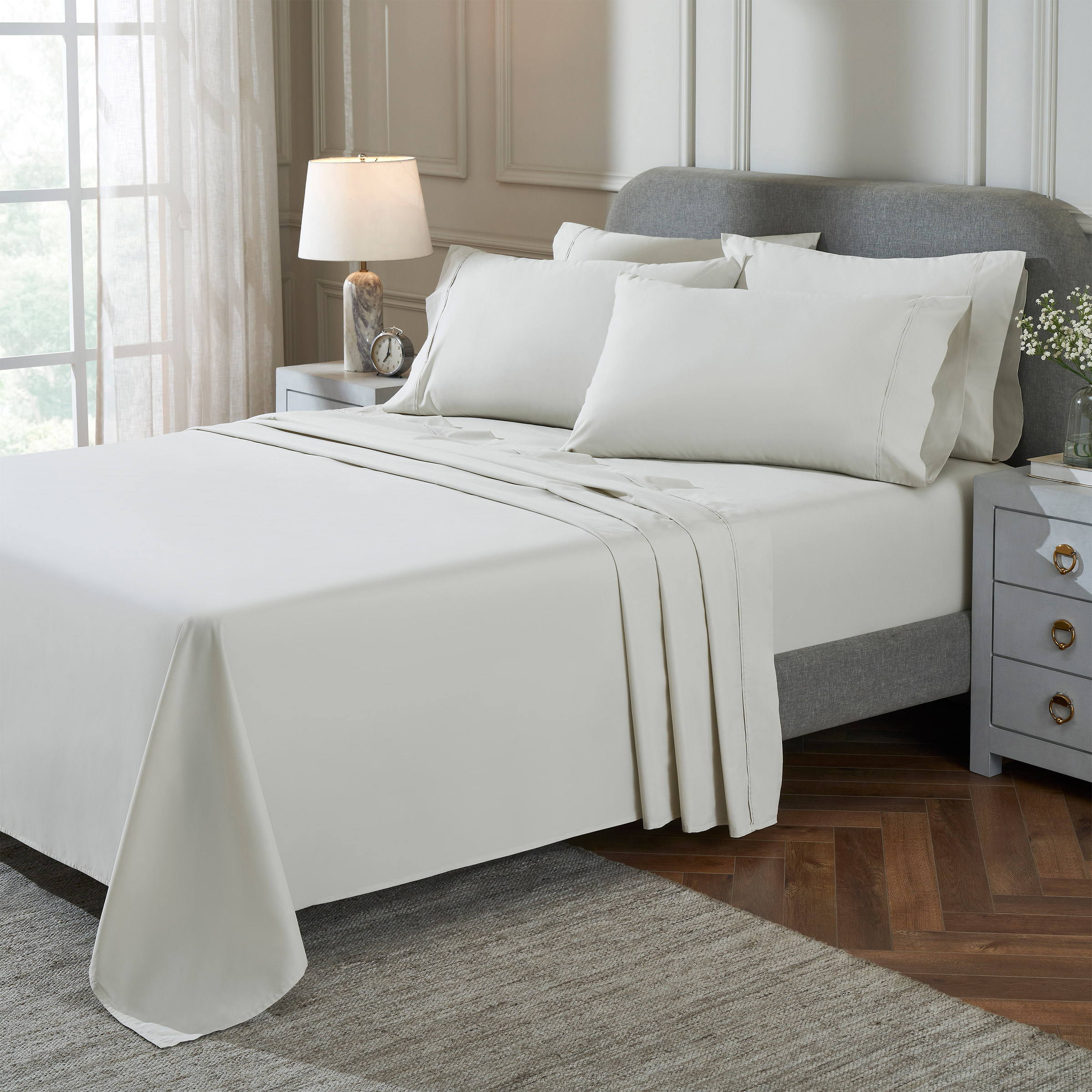 TheraLuxe by Therapedic 300 Thread Count 6-piece Peached Percale Sheet Set