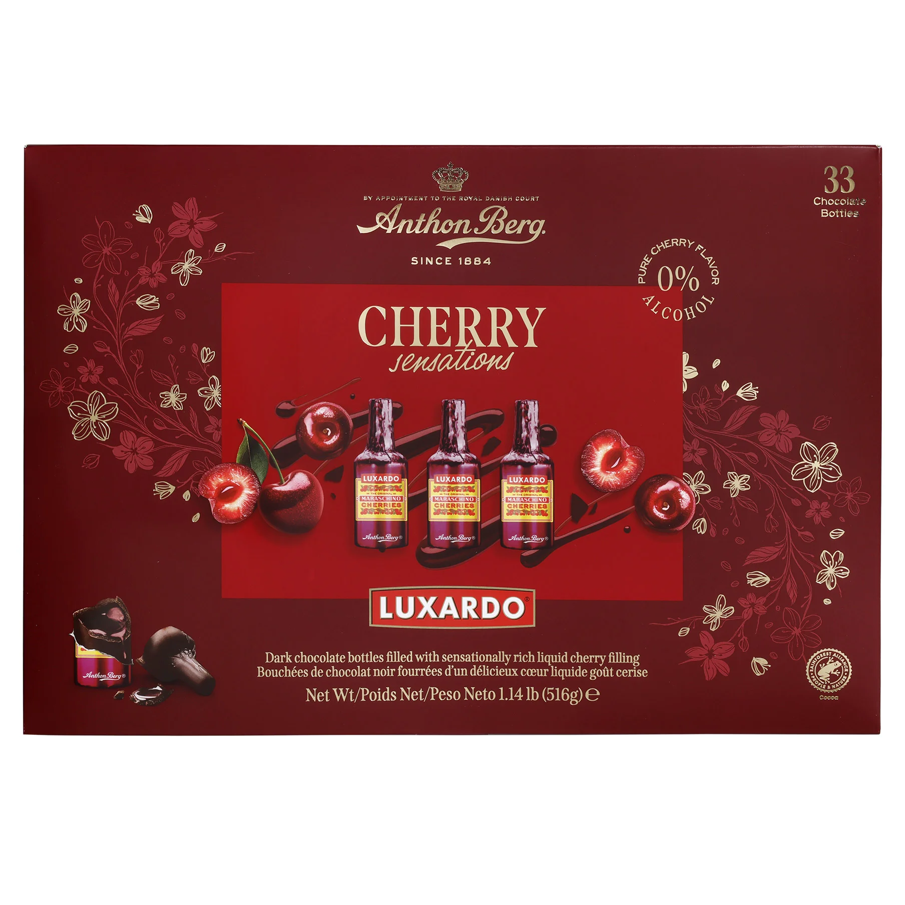 Anthon Berg Luxardo Cherry Filled Chocolate Bottles, 33-count | Costco