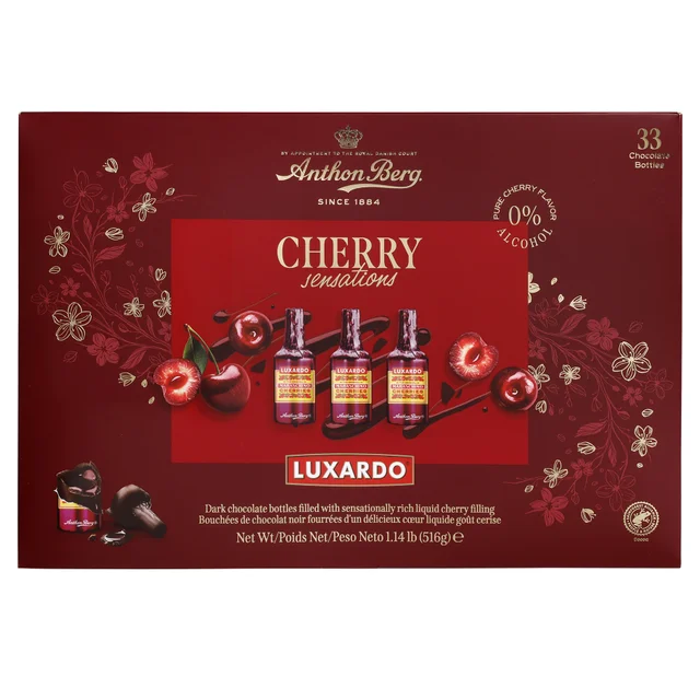 Anthon Berg Luxardo Cherry Filled Chocolate Bottles, 33-count