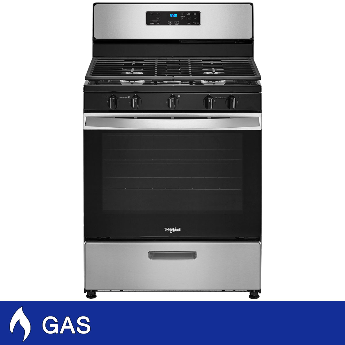 Whirlpool 5.1 Cu. Ft. Freestanding  GAS Range with Edge to Edge Cooktop