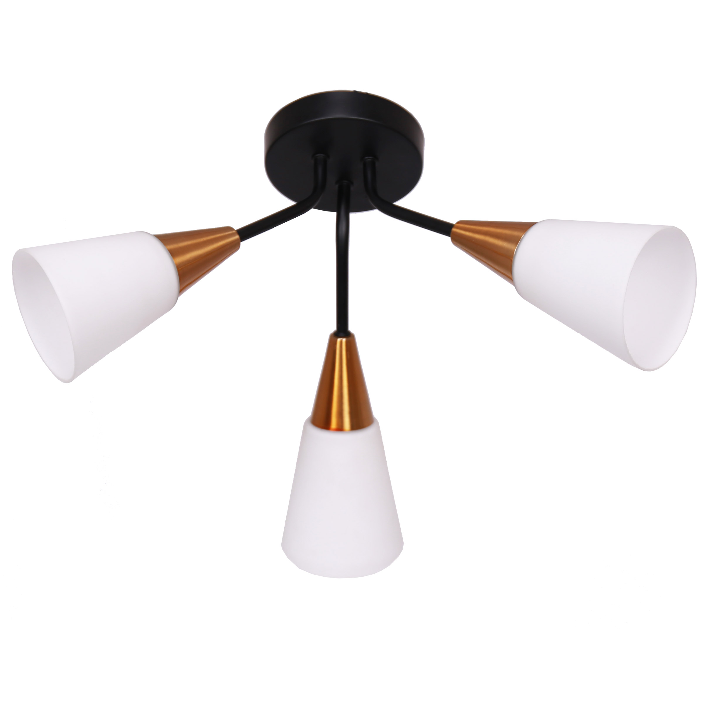 L2 Lighting Metal and Glass 3-light Ceiling Light