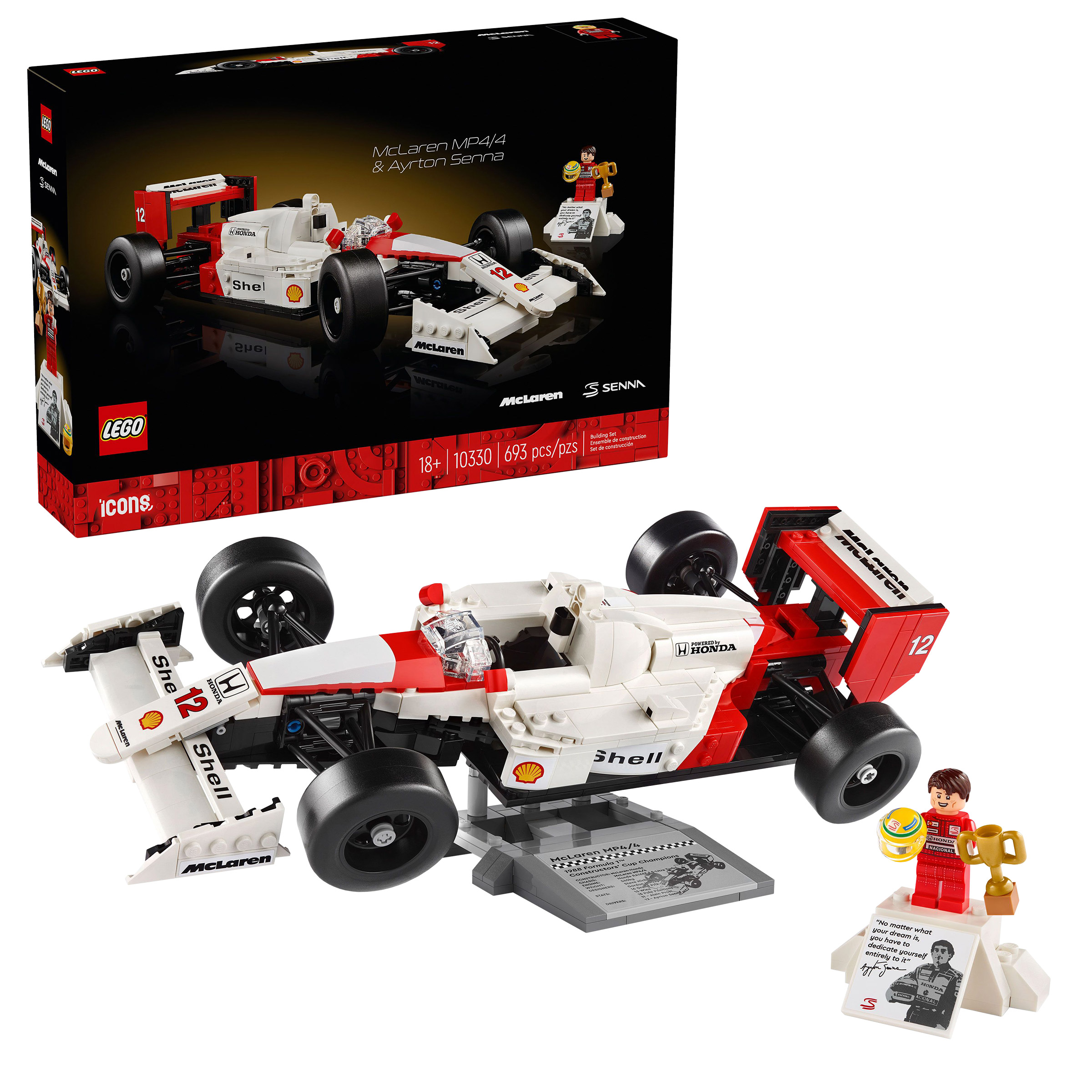 LEGO Icons McLaren MP4/4 & Ayrton Senna Model Race Car 10330 | Costco