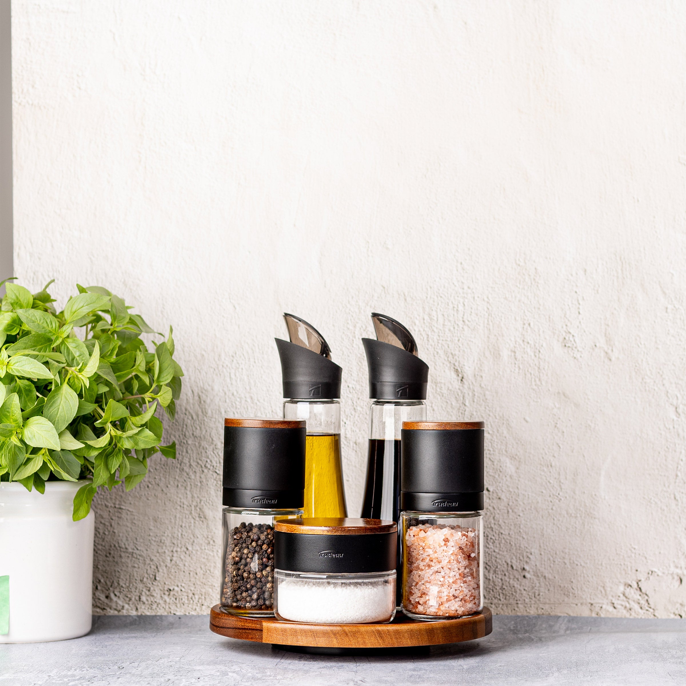 Trudeau Lazy Susan Seasoning Station, 6 Piece Set | Costco