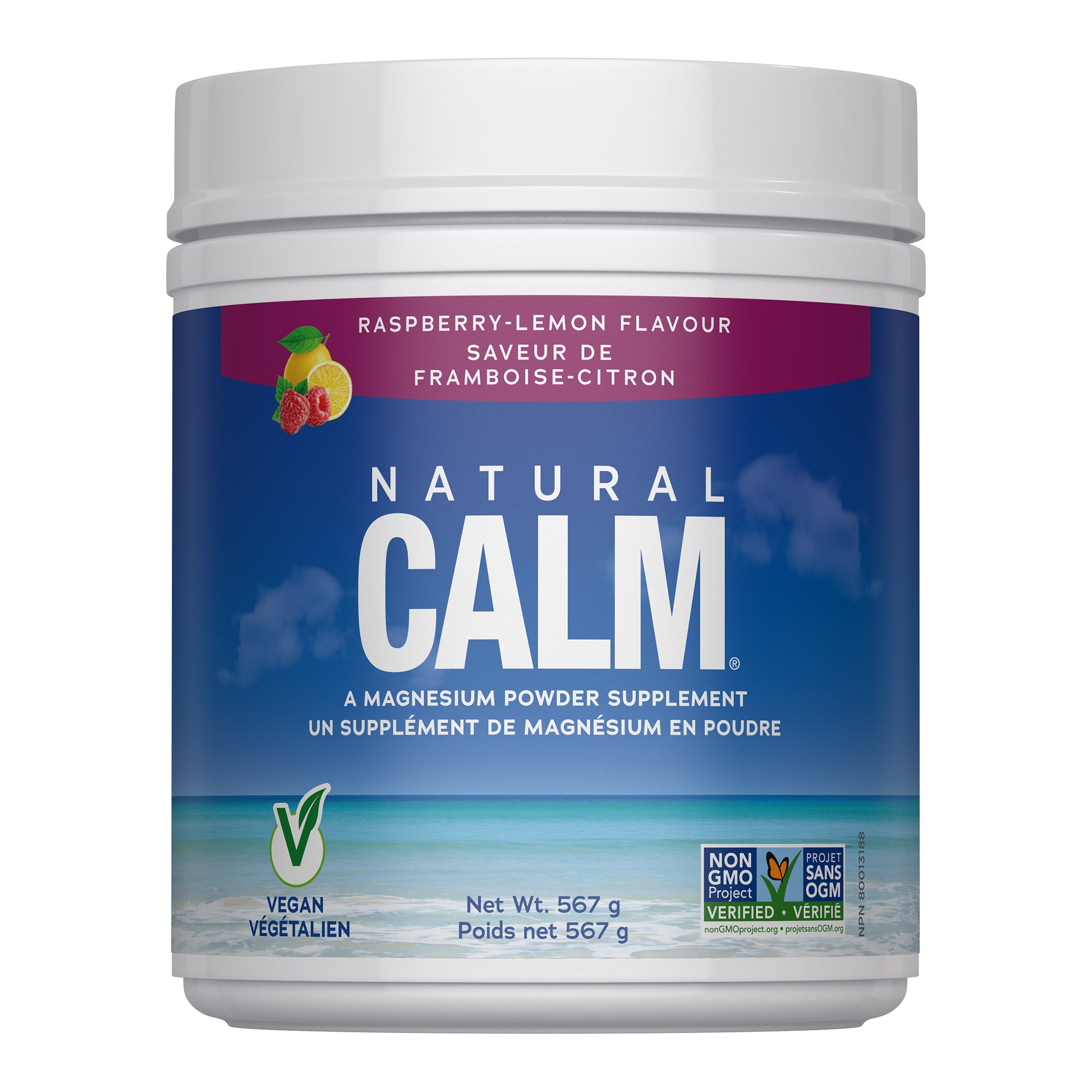 Natural Calm Magnesium Powder Raspberry Lemon - 567 g Powder | Costco