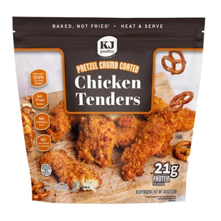 KJ POULTRY PRETZEL COATED TENDERS 48 OZ 3 LBS