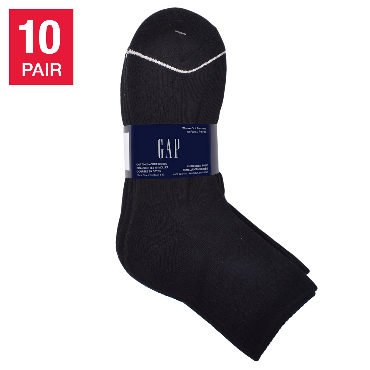 GAP Women's Shortie Crew Socks, 10-pair