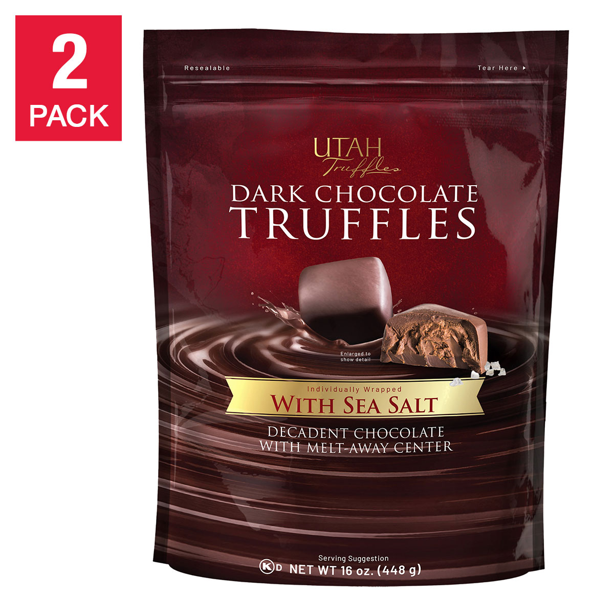 Utah Truffles Dark Chocolate Truffles With Sea Salt 16 oz, 2