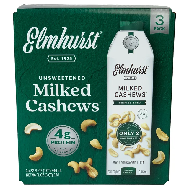 ELMHURST UNSWEETED CASHEW MILK 3/32OZ