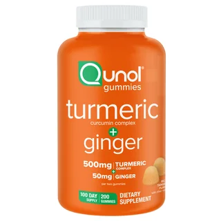 Qunol Turmeric Plus Ginger, 200 Gummies