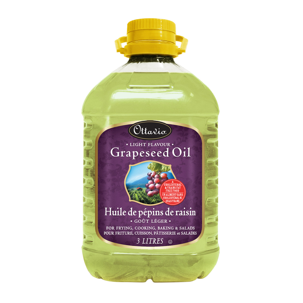 Ottavio Grapeseed Oil, Light Flavour, 3 L