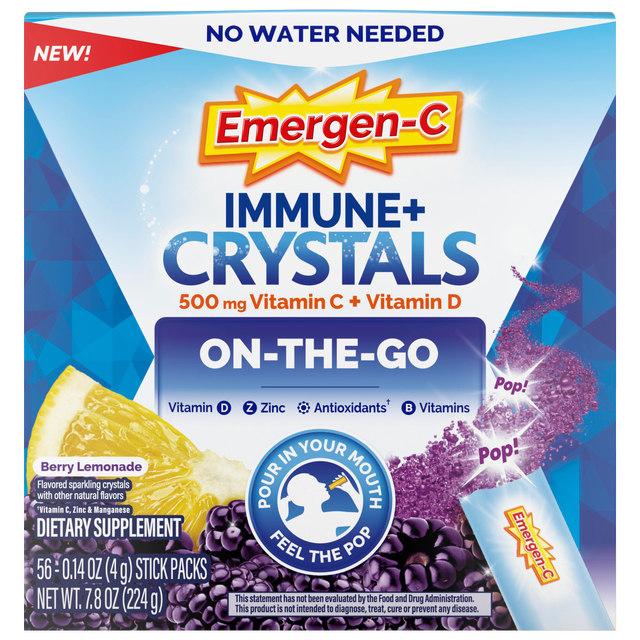 EMERGEN-C IMMUNE+ CRYSTALS BERRY LEMONADE 56CT