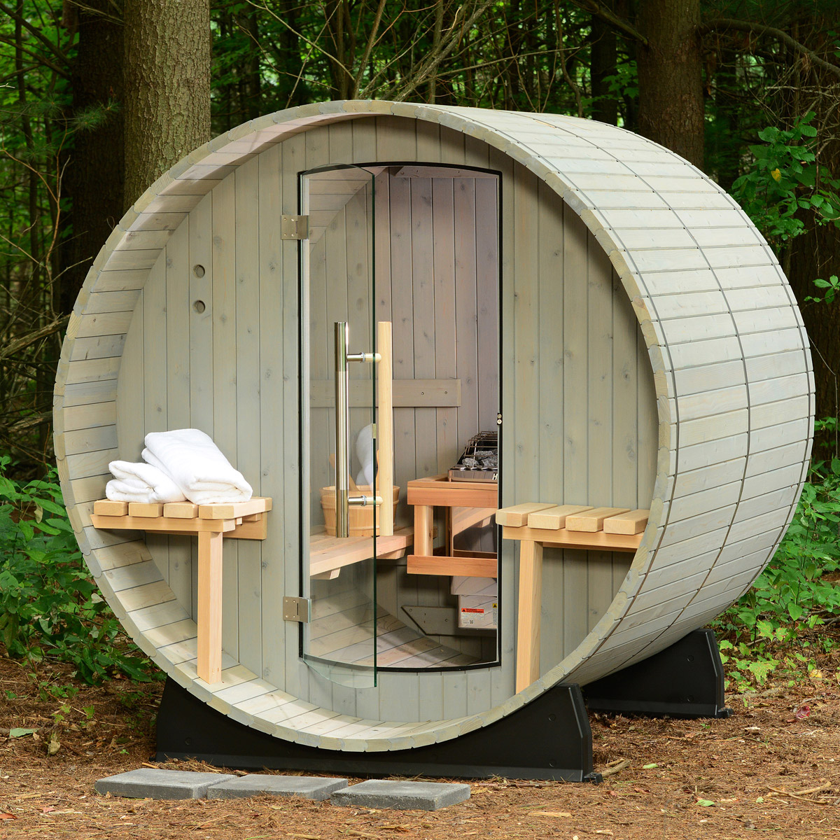 Almost Heaven Saunas Sierra 4-person Outdoor Barrel Sauna