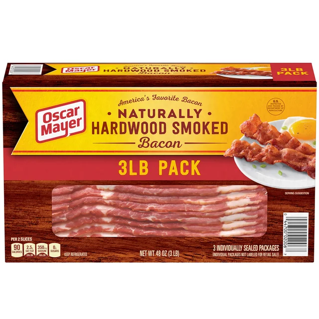 Oscar Mayer Hardwood Smoked Bacon, 3 lbs