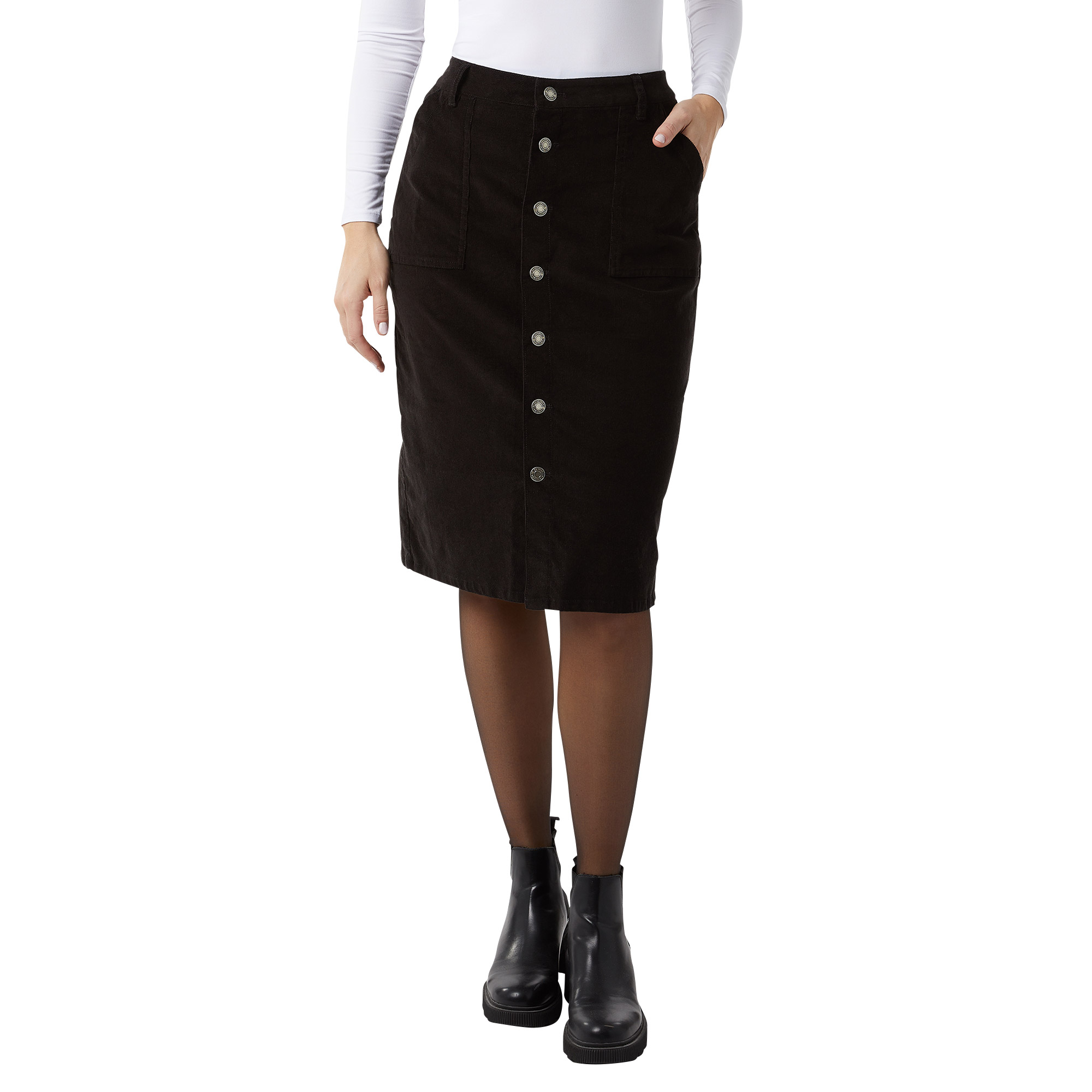 32 Degrees Women's Corduroy Midi Skirt