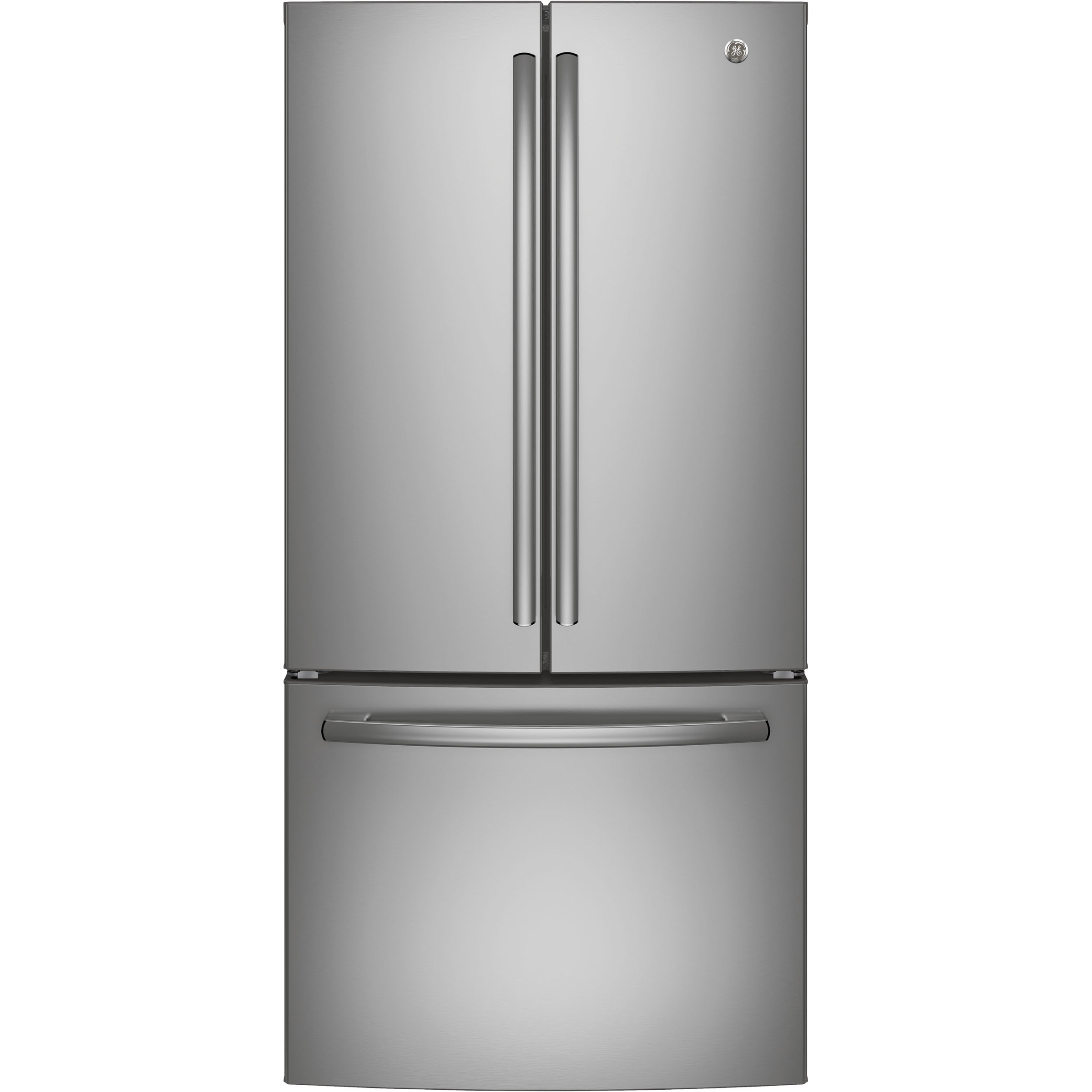 GE 33 in. 24.8 cu ft. Stainless Steel French Door Refrigerator with FrostGuard technology