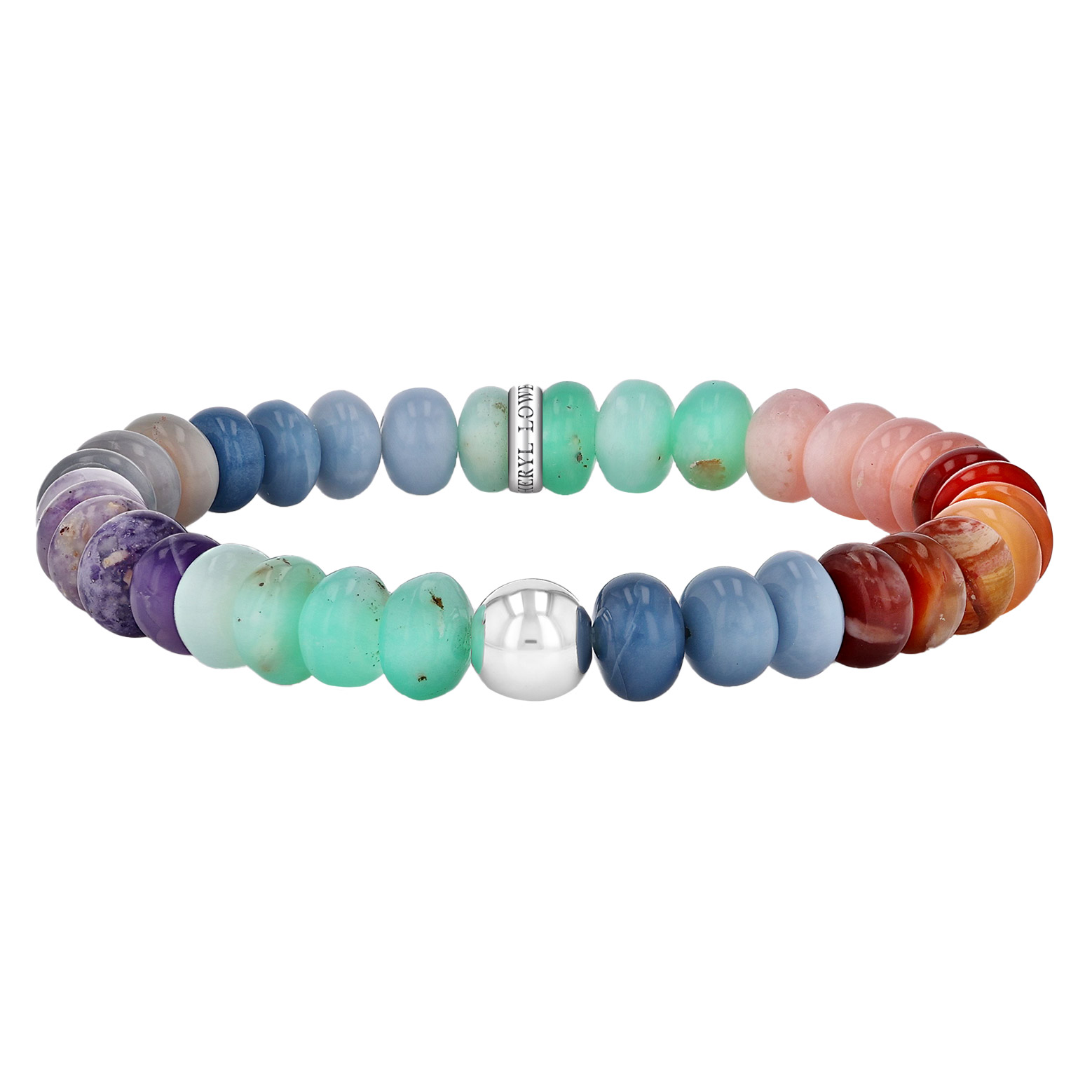 Sheryl Lowe Rainbow Opal Candy Bracelet w/Smooth Round Accent Bead