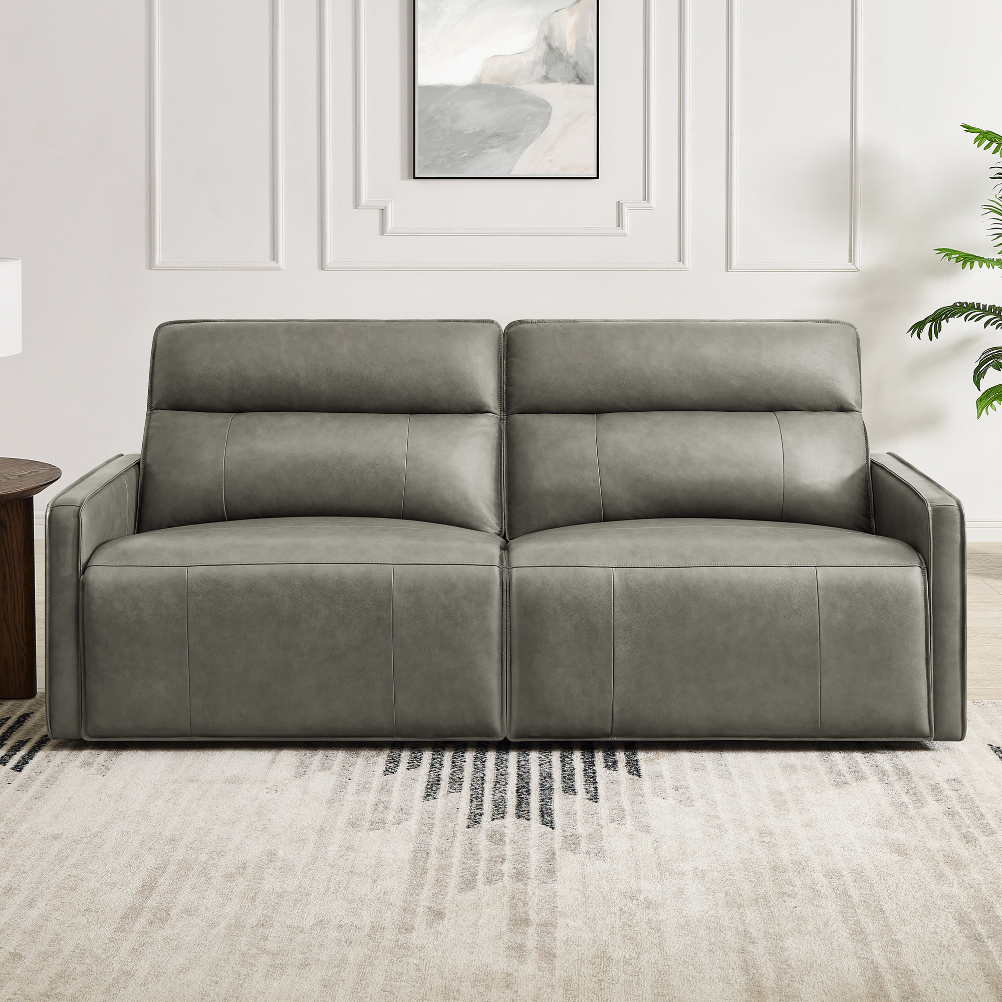 Henredon Keira Leather Power Reclining Sofa with Power Headrests