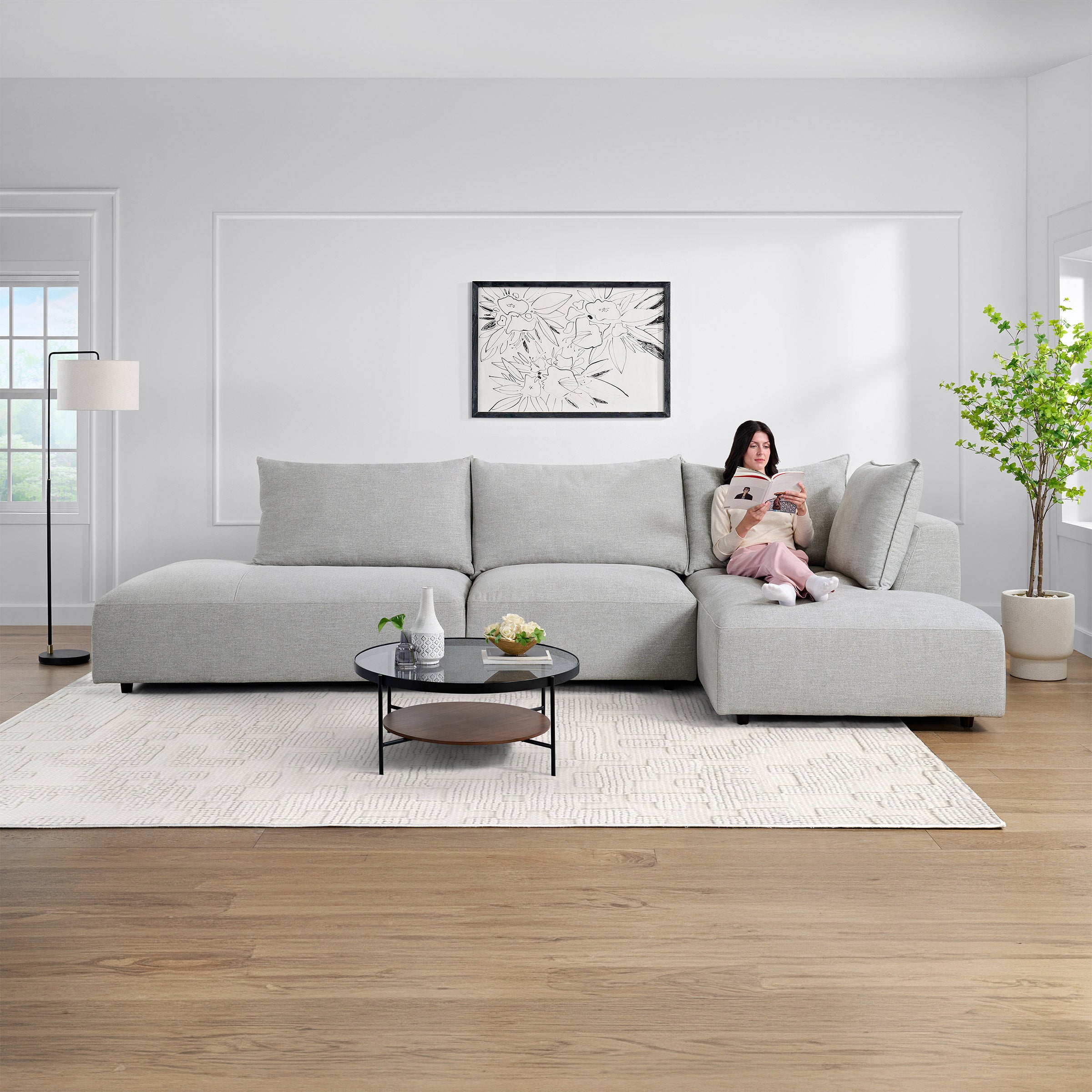 ①ソファ　 macomoco Macon 3-piece Fabric Modular Sectional | Costco