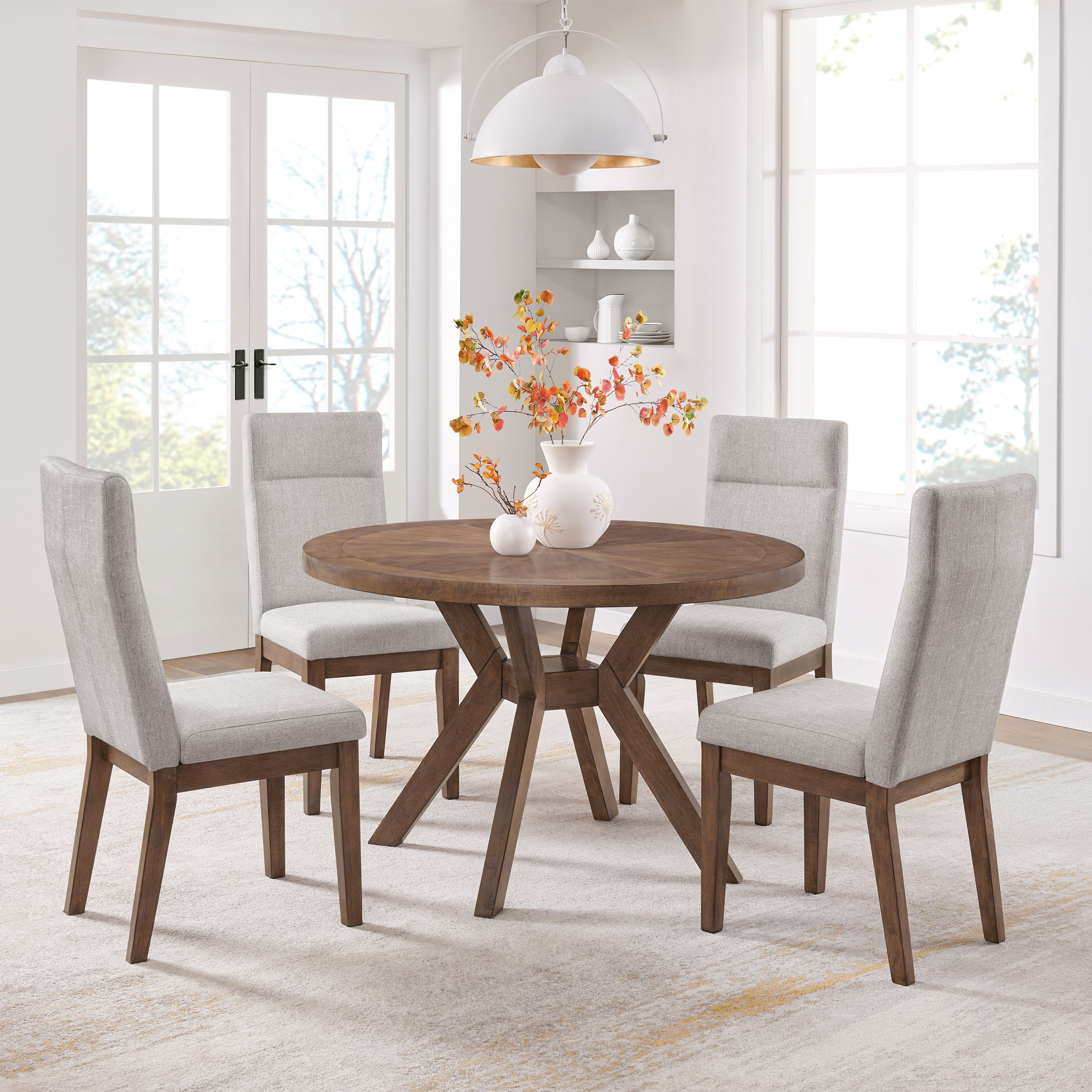 Bayside Furnishings - Kaelyn 5-piece Dining Room Set, 122 cm (48 in.) Diameter