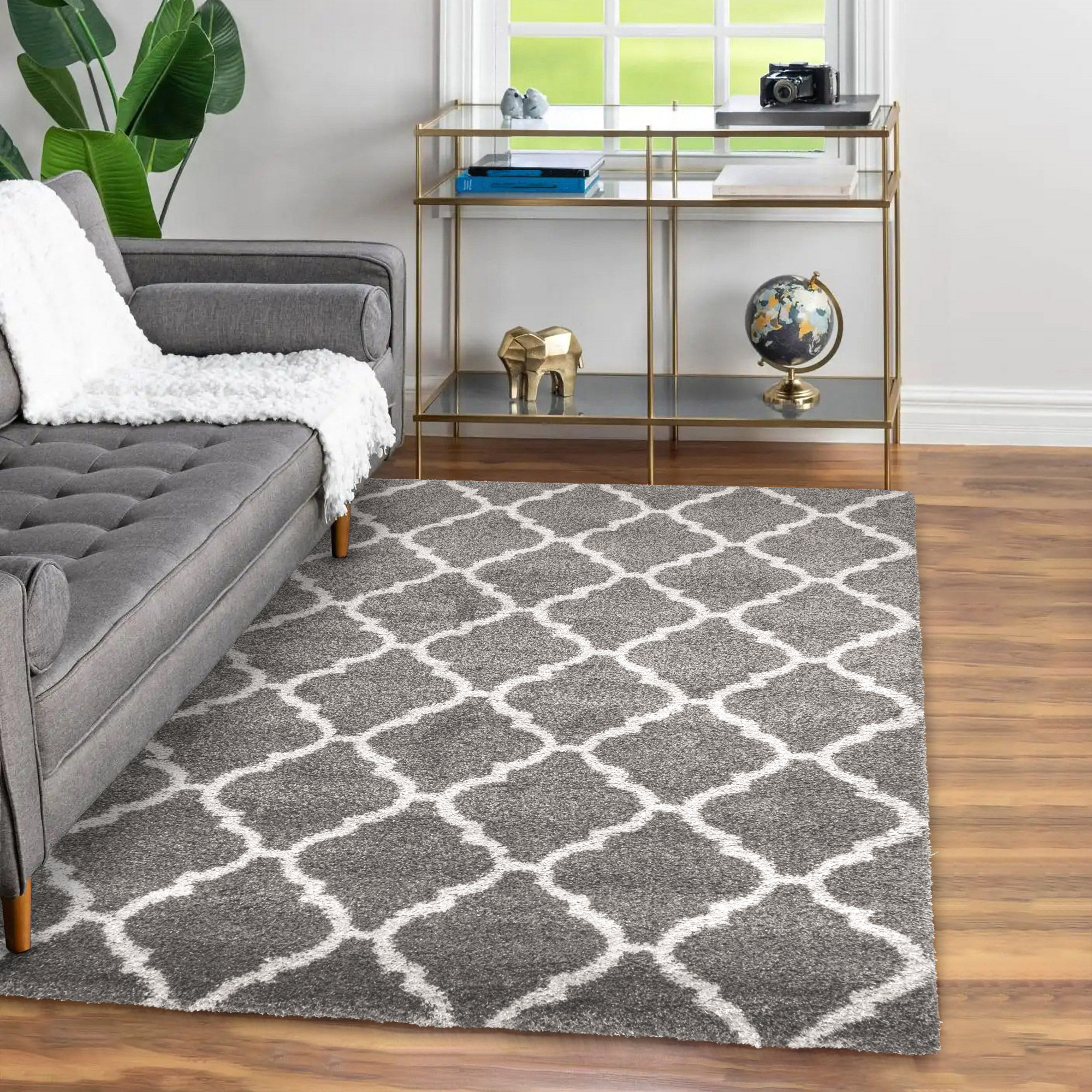 Thomasville Marketplace Luxury Shag Rug Collection  Trellis  5'3" x 7'