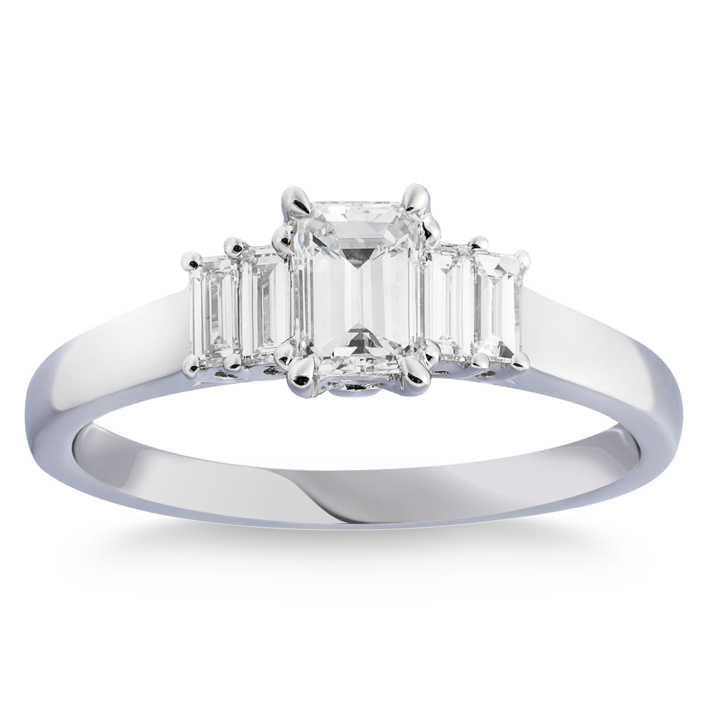 Emerald Cut and Baguette Diamond Ring (0.76 ctw)
