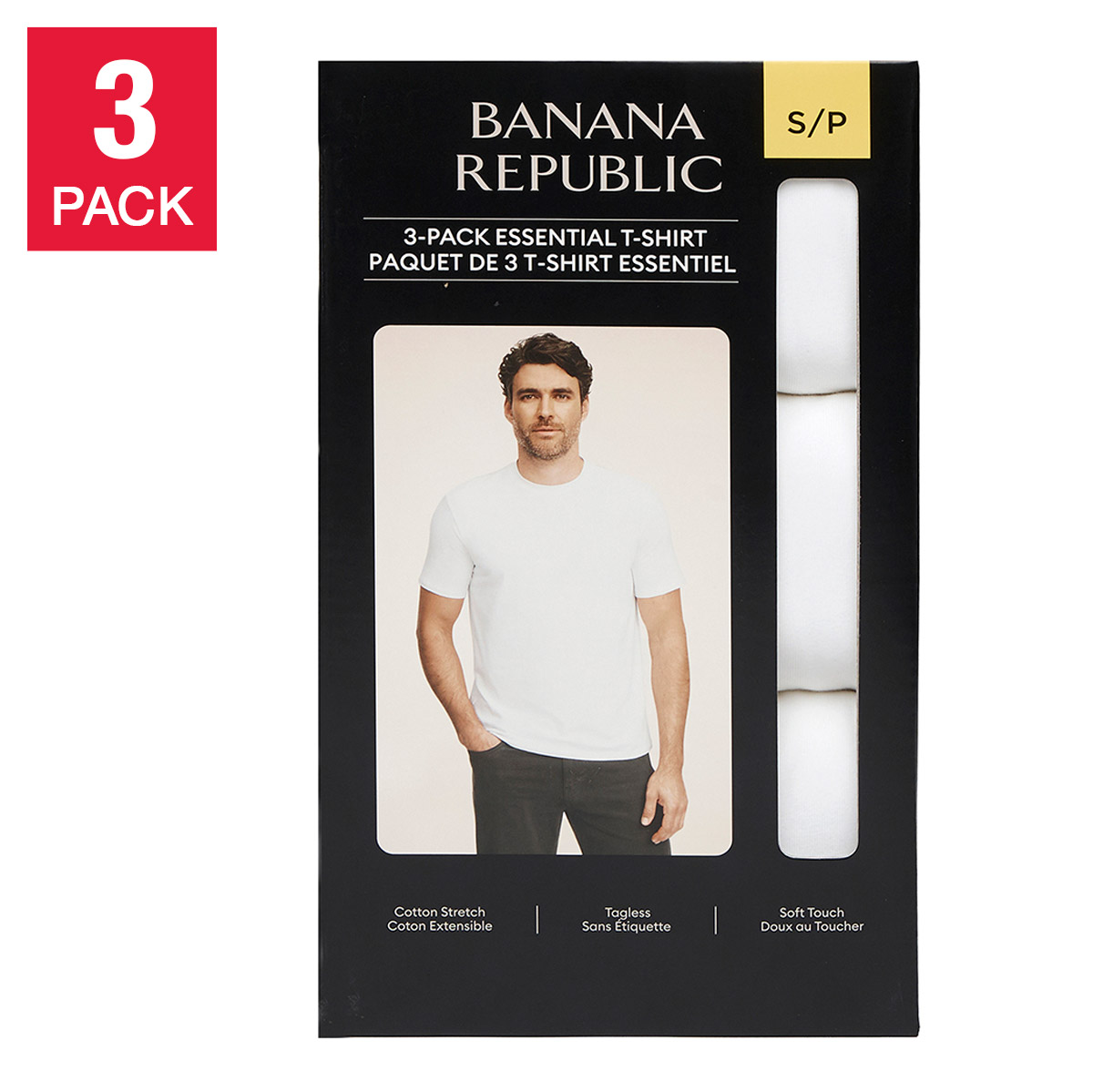 Banana Republic Men's Crew Neck T-Shirt, 3-pack