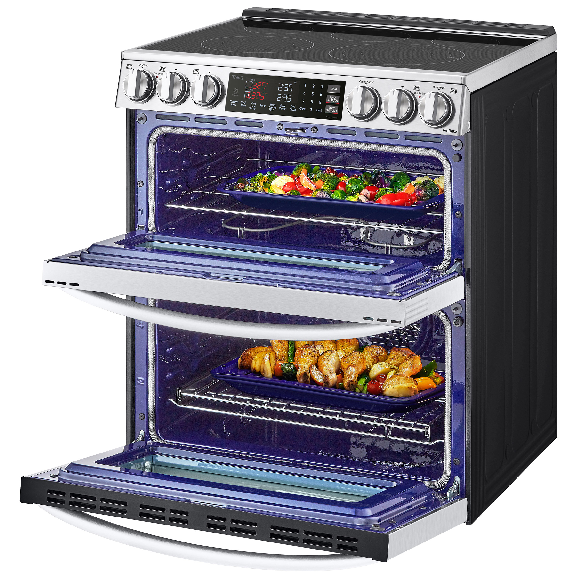 LG 7.3 cu. ft. Smart Electric Double Oven Range with Built-In Air Fry - Thumbnail 5