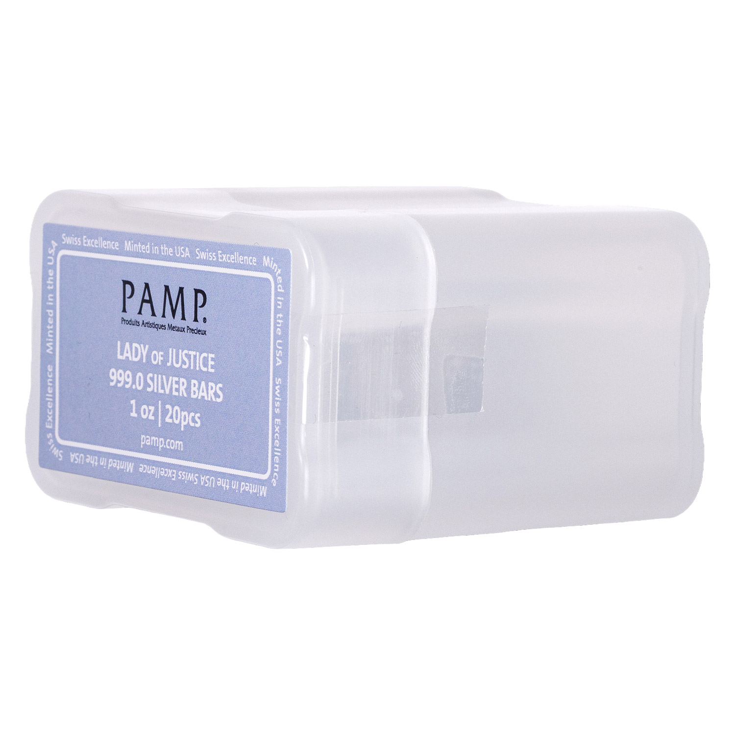 1 oz PAMP Lady of Justice Silver Bar, 20-count | Costco