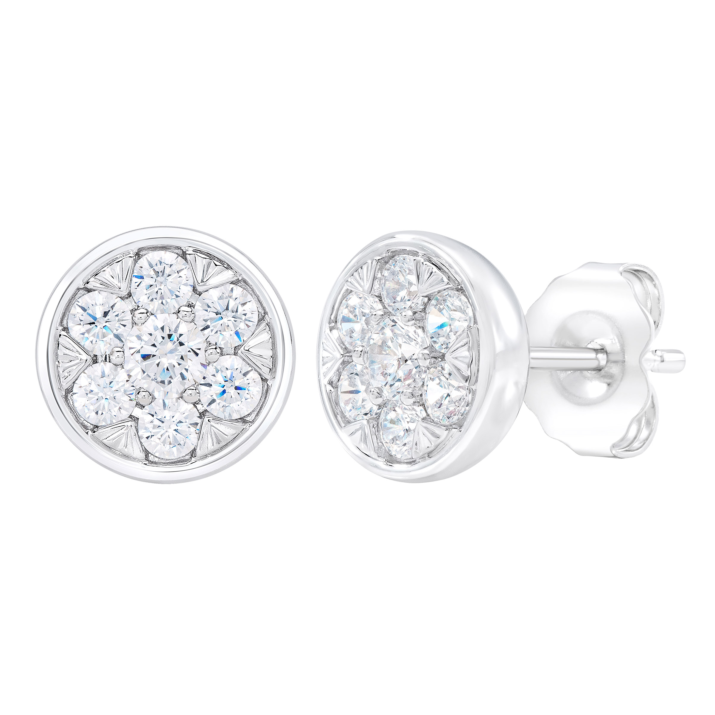 Round Brilliant Diamond Composite Stud Earrings (0.60 ctw)