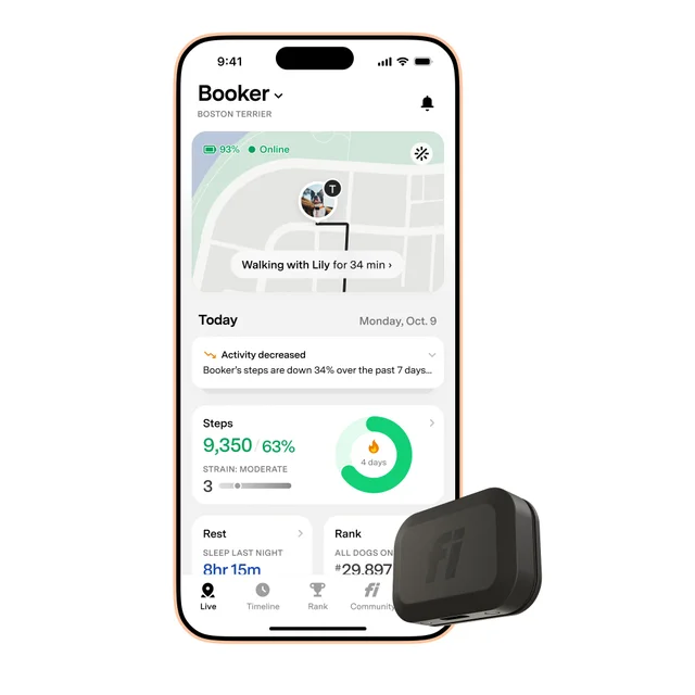 FI MINI SMART COLLAR GPS TRACKER & HEALTH MONITOR DOG OR CAT