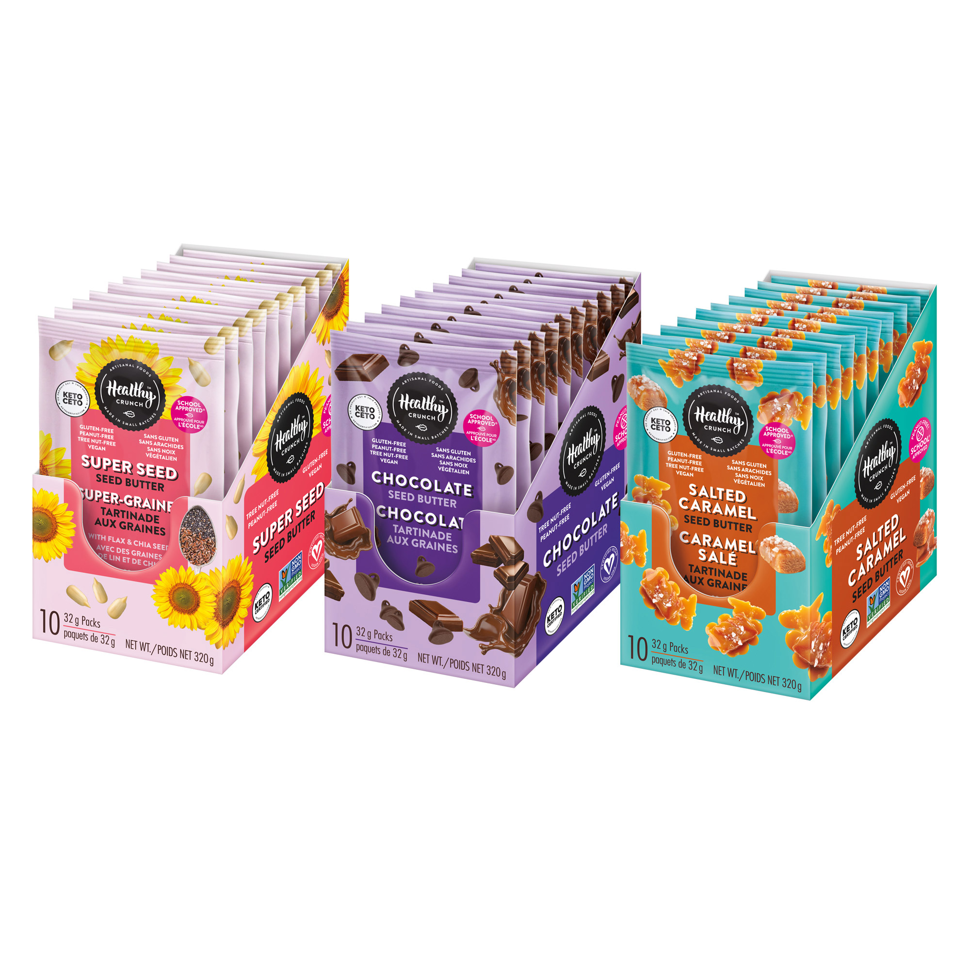 Healthy Crunch Single Serve Seed Butter, (10 × 32 g) × 3-pack