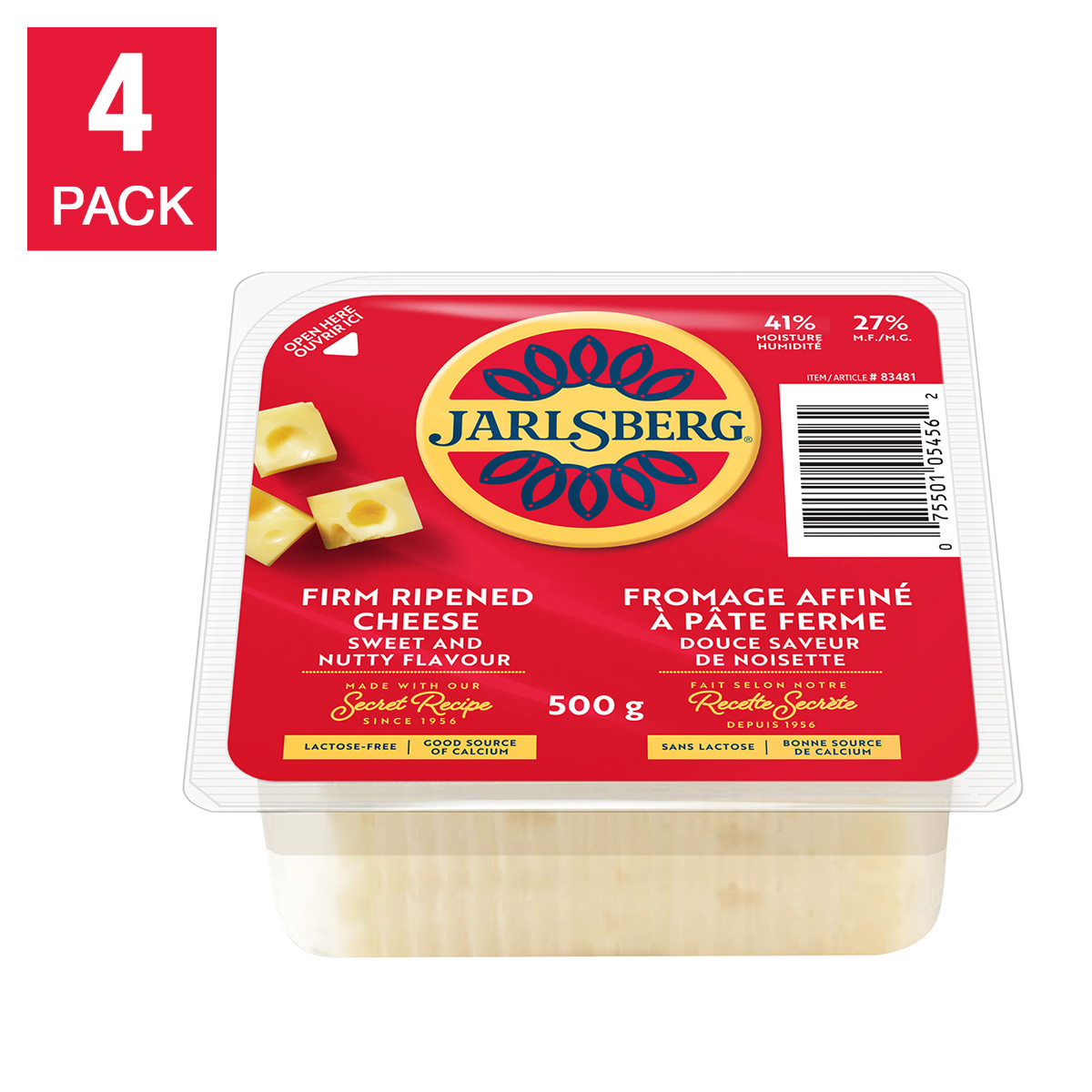 Jarlsberg Cheese 500 g (19.2 oz) × 4 pack