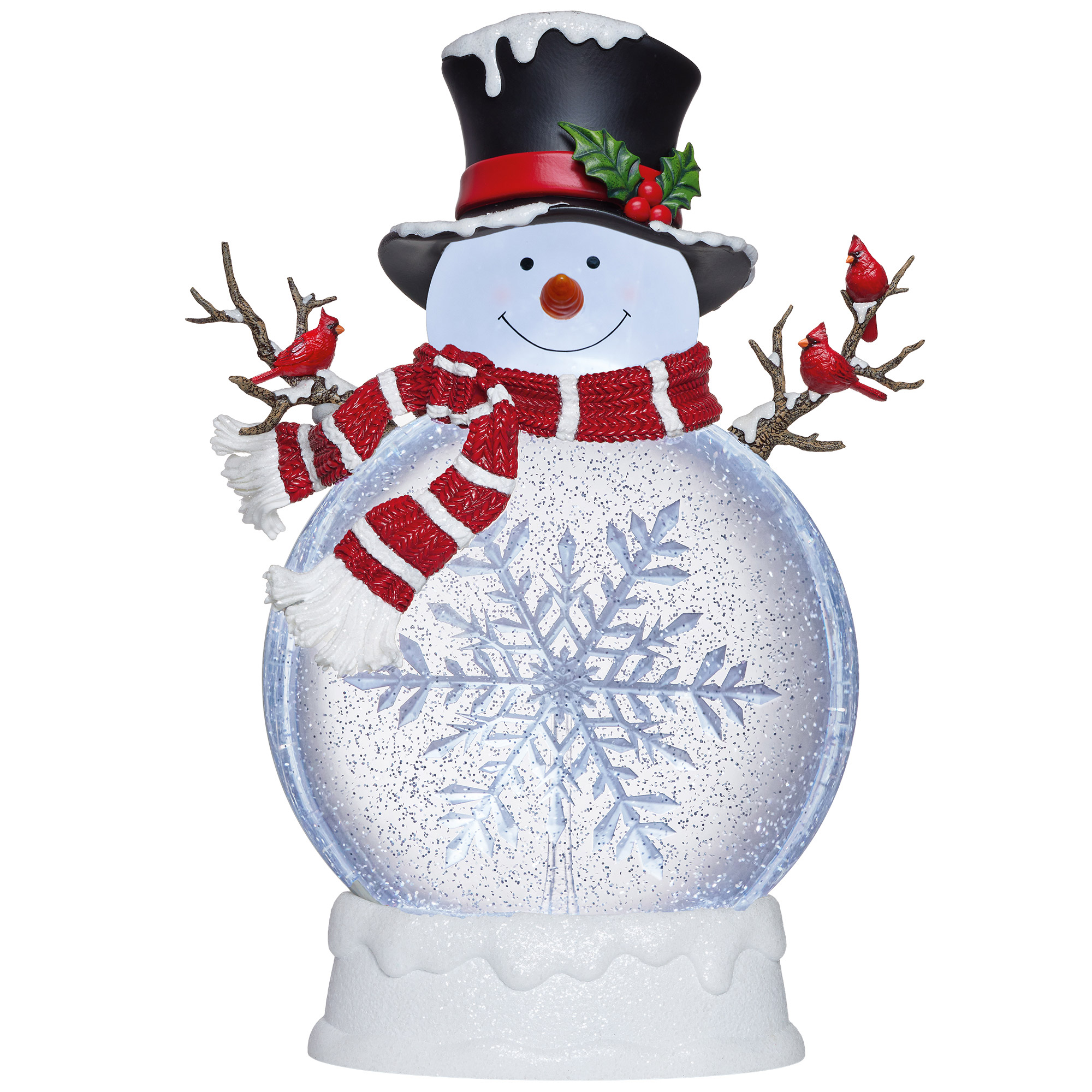 雪夜月season3 Celebration Model 720ml 45.7 cm (18 in.) Holiday Snowman with Glitter and LED Lights