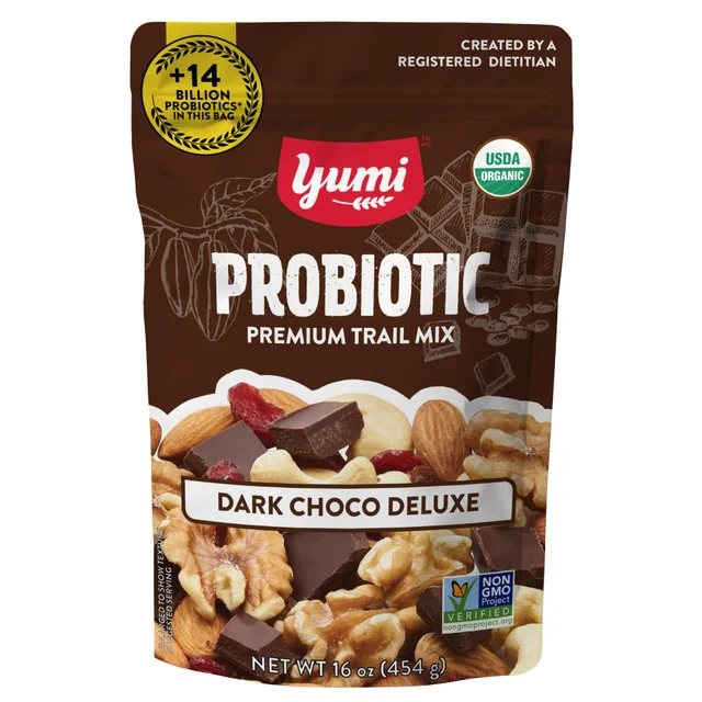 YUMI ORGANIC PROBIOTIC TRAIL MIX DARK CHOCOLATE 16 OZ