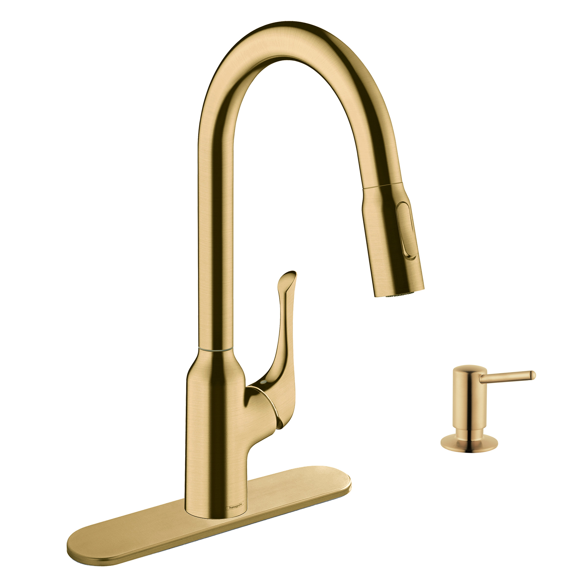 Hansgrohe Allegro HighArc Kitchen Faucet with Baseplate and Soap Dispenser