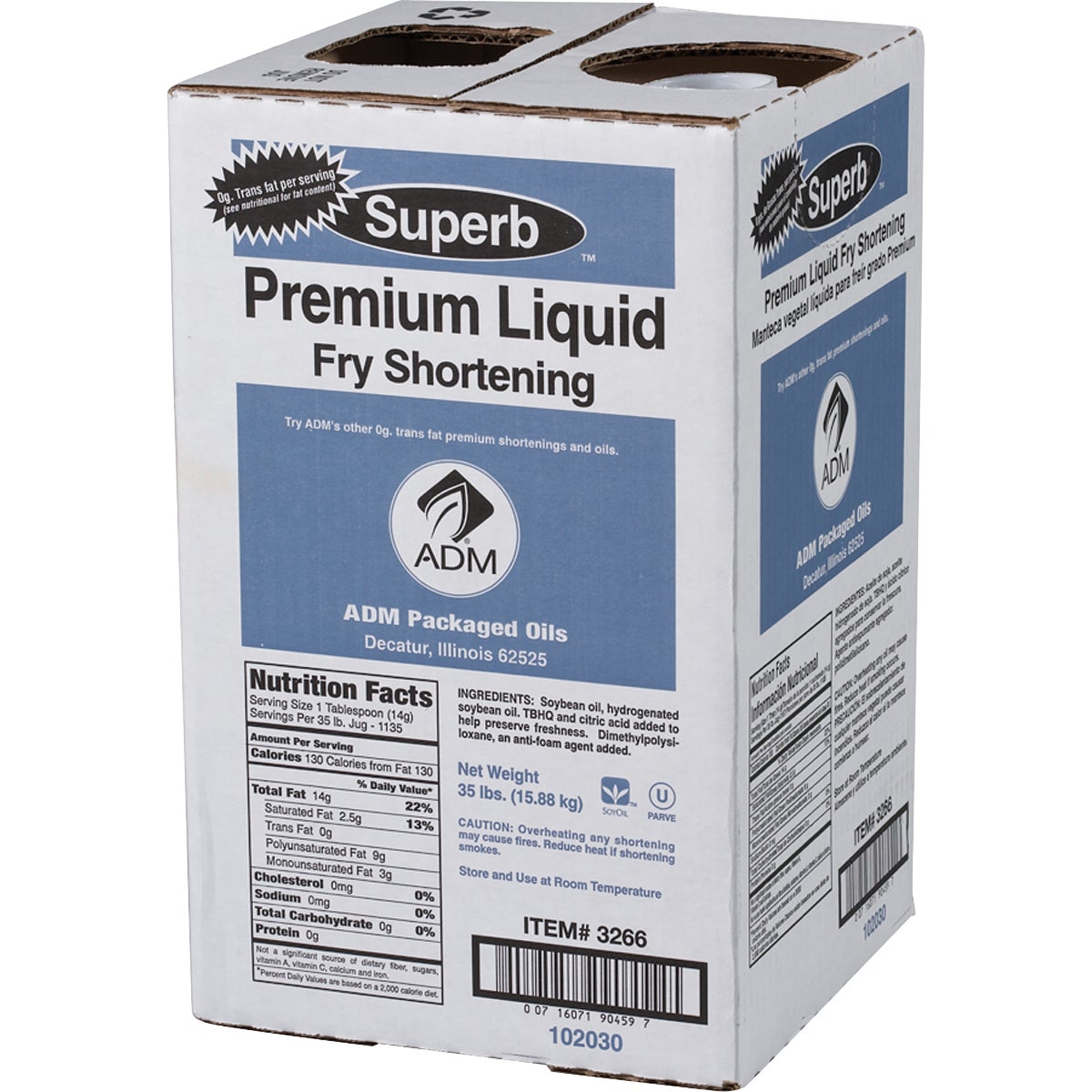 Superb Premium Liquid Fry Shortening, 35 lbs | Costco