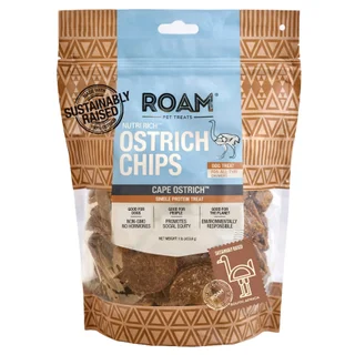 ROAM PET TREAT OSTRICH CHIPS 16 OZ (1LB)