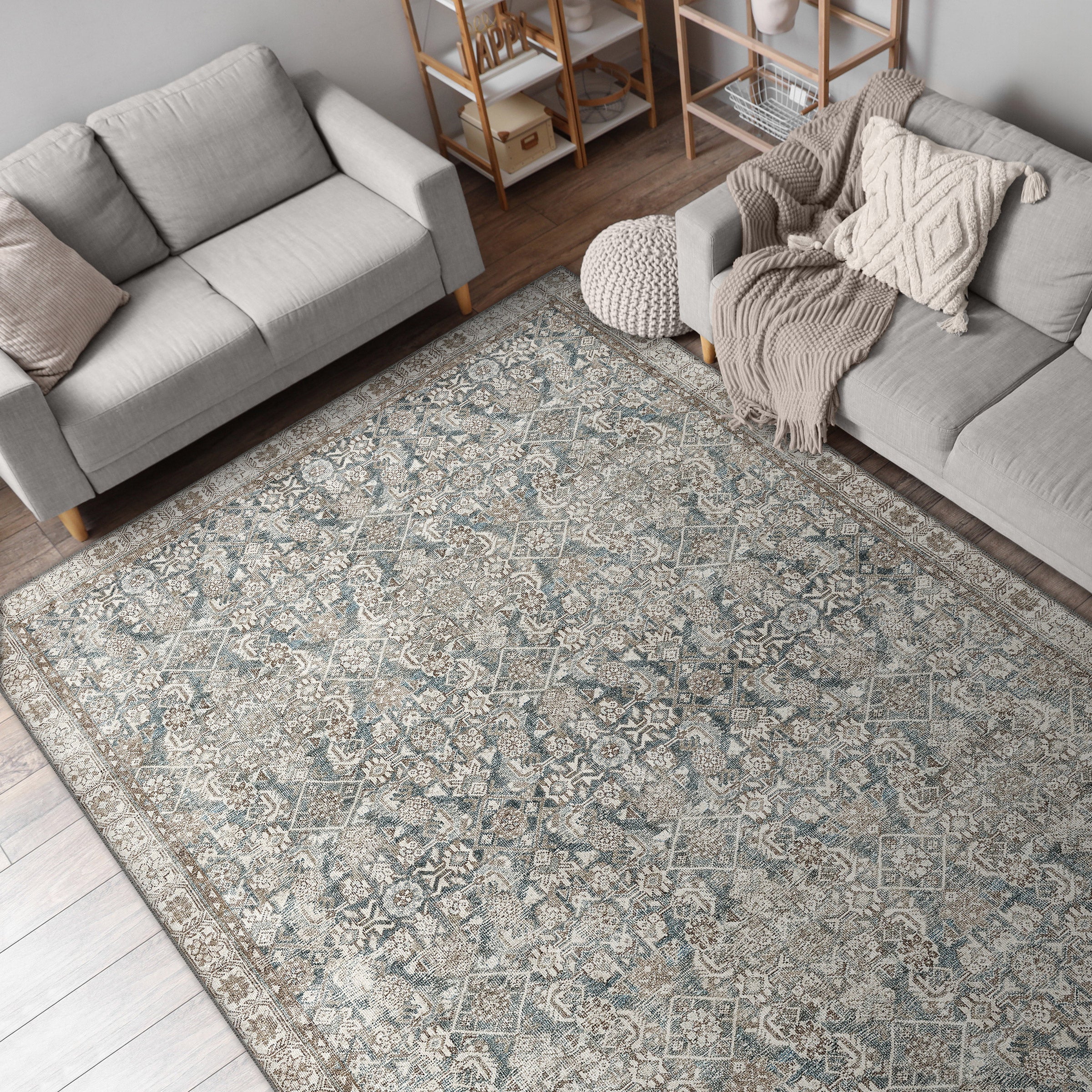 Apache Chenille Area Rug, Celyse Blue, 6' x 9' | Costco