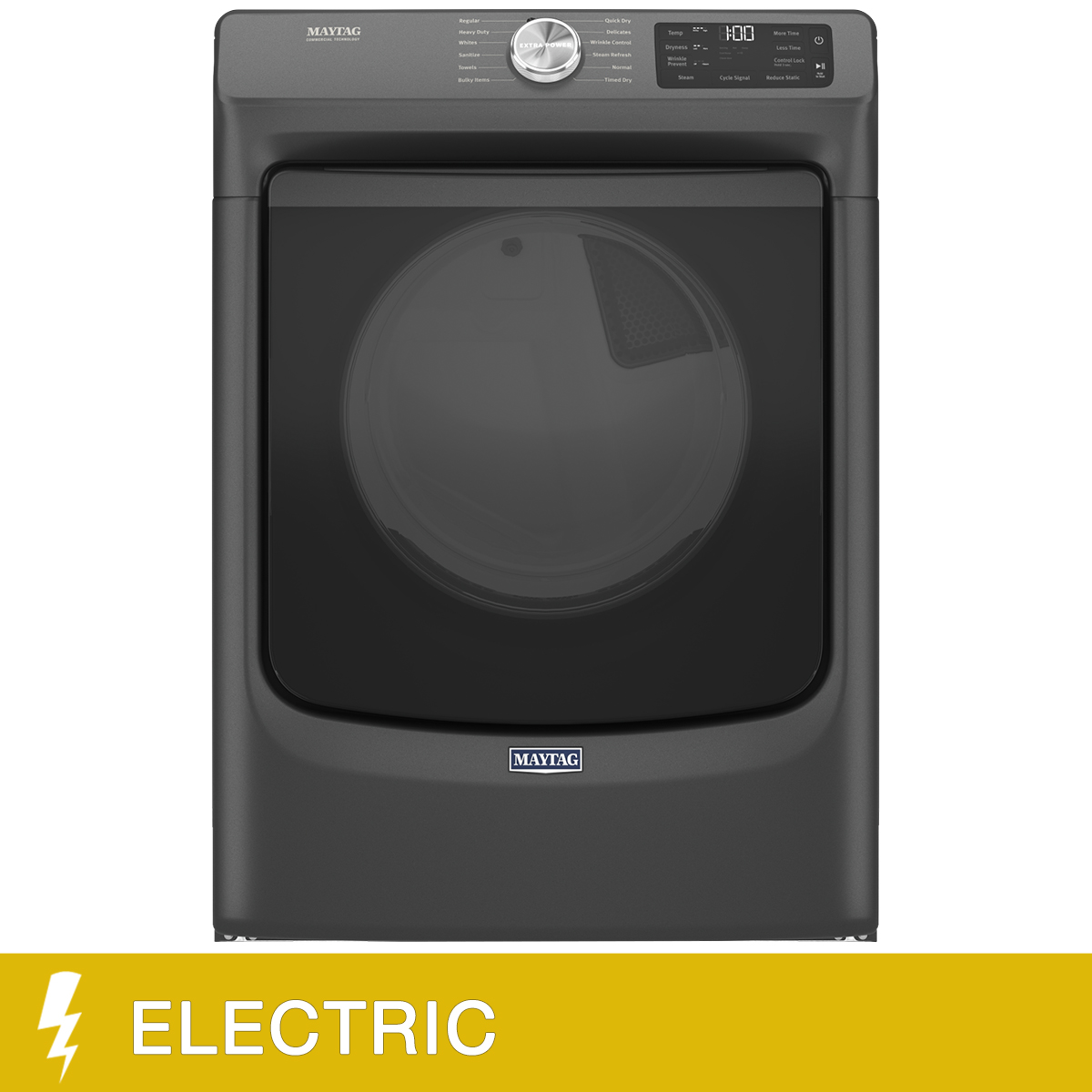 Maytag 7.3 cu ft. Black Electric Dryer with Steam Refresh Cycle