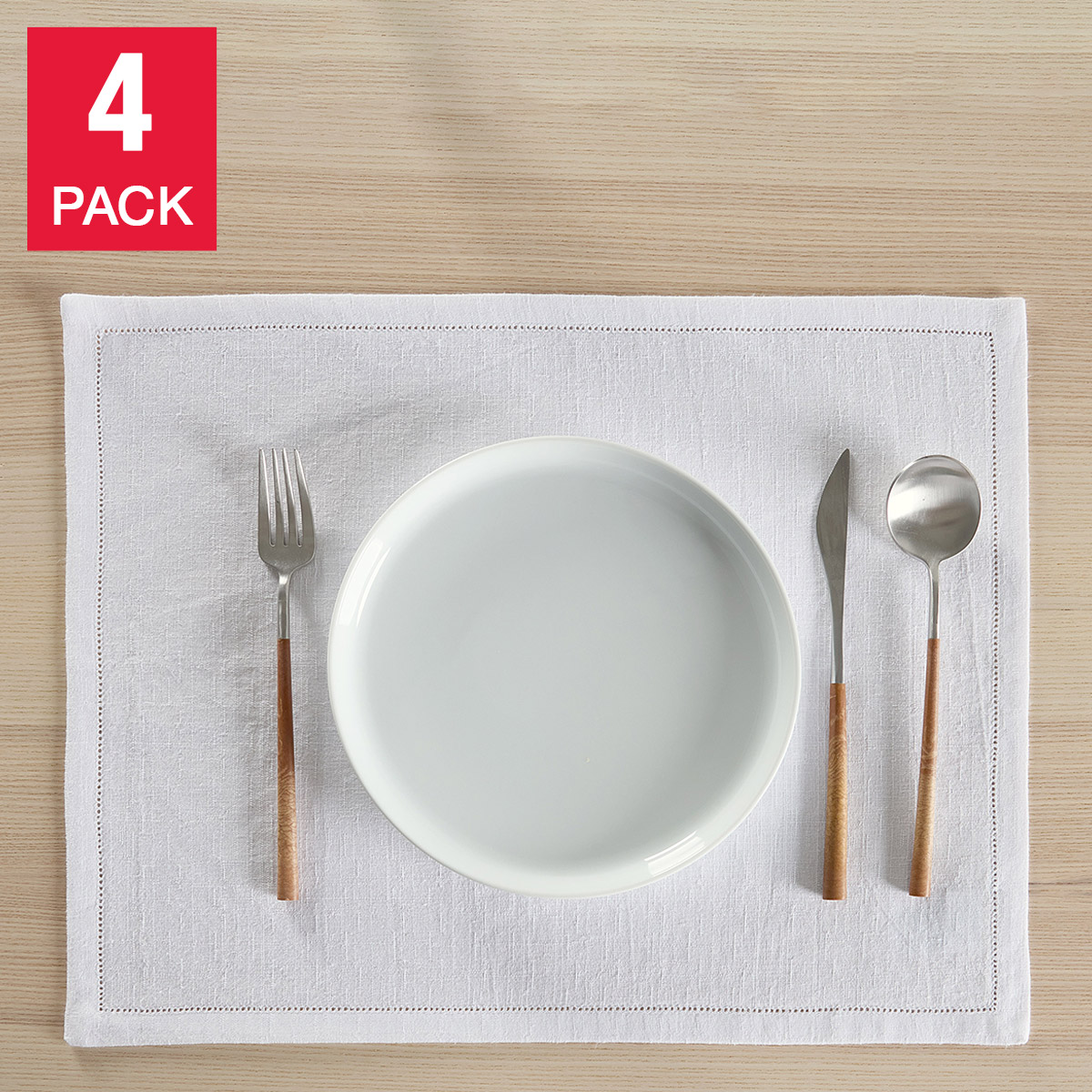 House & Home by Lynda Reeves European Collection - Cotton Linen Placemat, 4-pack