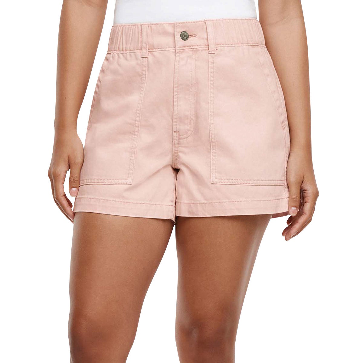 Gap Women’s Twill Short Button Zip Fly Elastic Back Waistband Patch Pockets