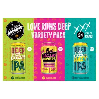 DEEP ELLUM BREWING LOVE RUNS DEEP VARIETY 24/12OZ CANS